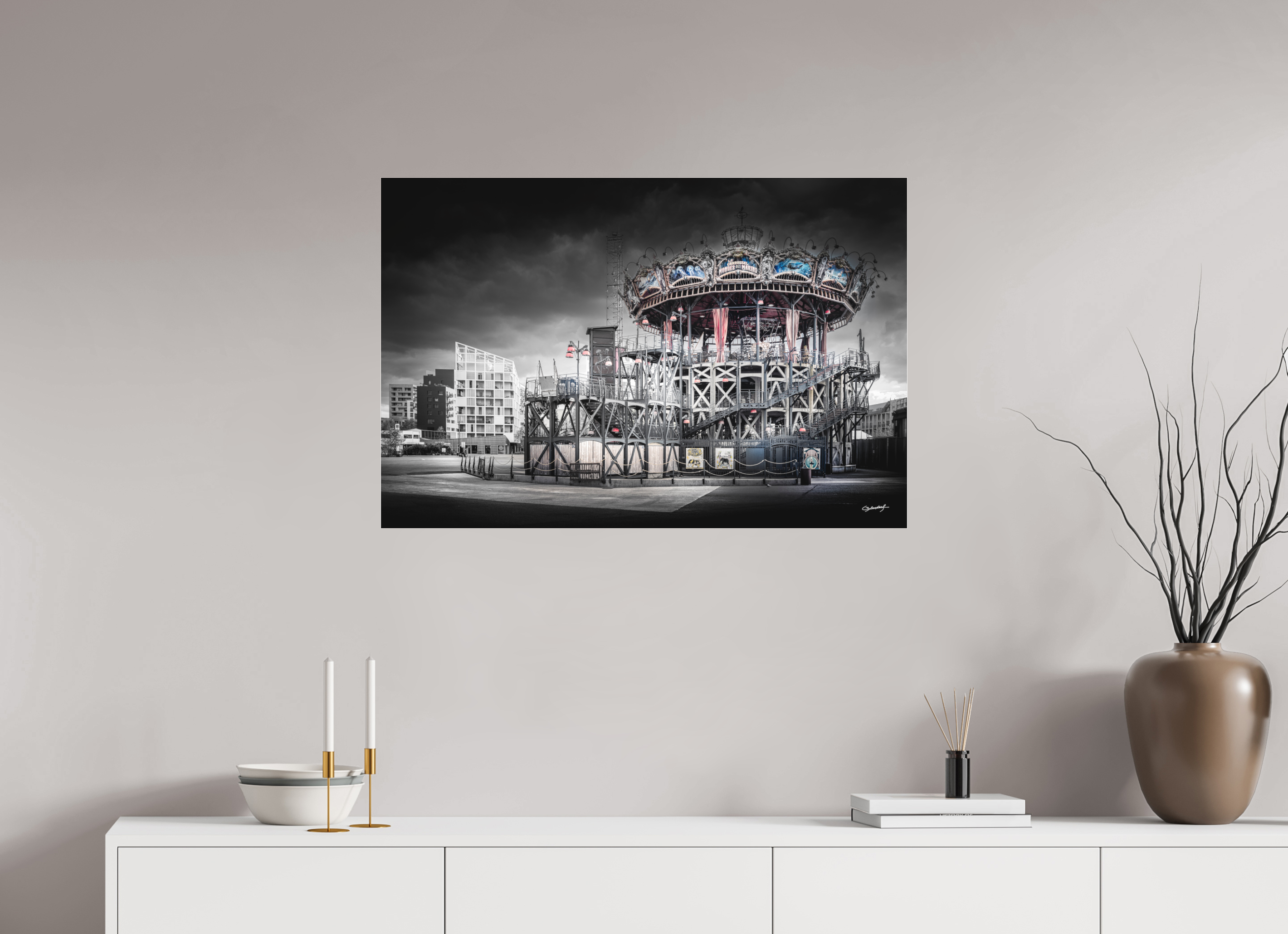 90 x 60 cm, TIRAGE PHOTO SOUS PLEXI MAT MANÈGE - Nantes