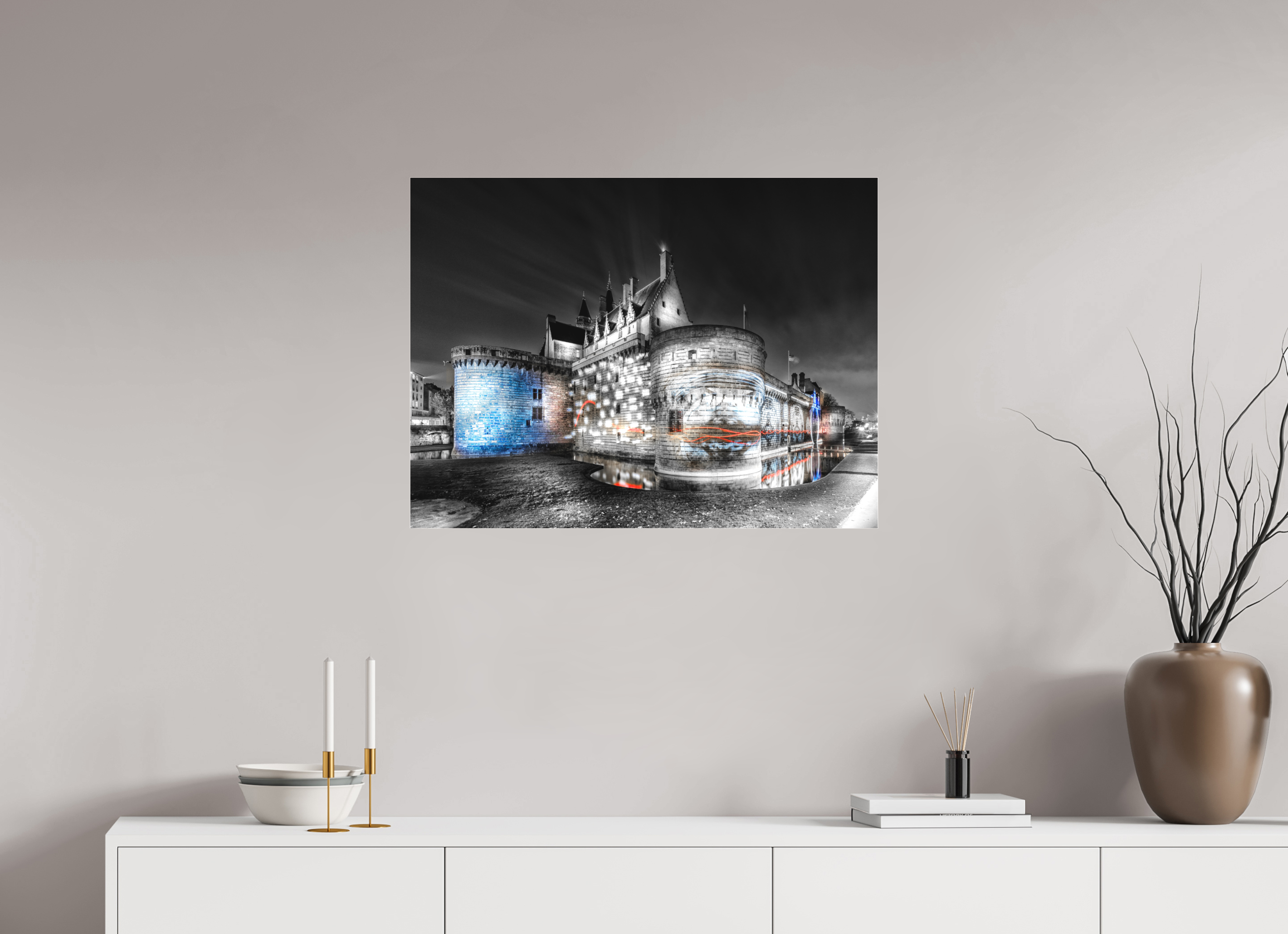 80 x 60 cm, TIRAGE PHOTO SOUS PLEXI MAT LE CHÂTEAU - Nantes
