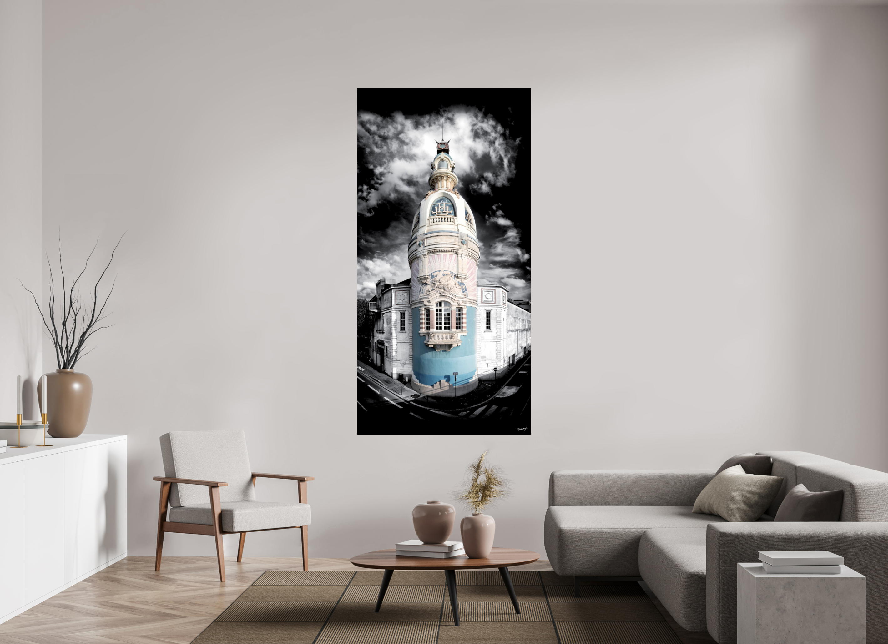 100 x 200 cm, TIRAGE PHOTO CONTRECOLLÉ SUR SUPPORT ALUMINIUM TOUR LU - Nantes