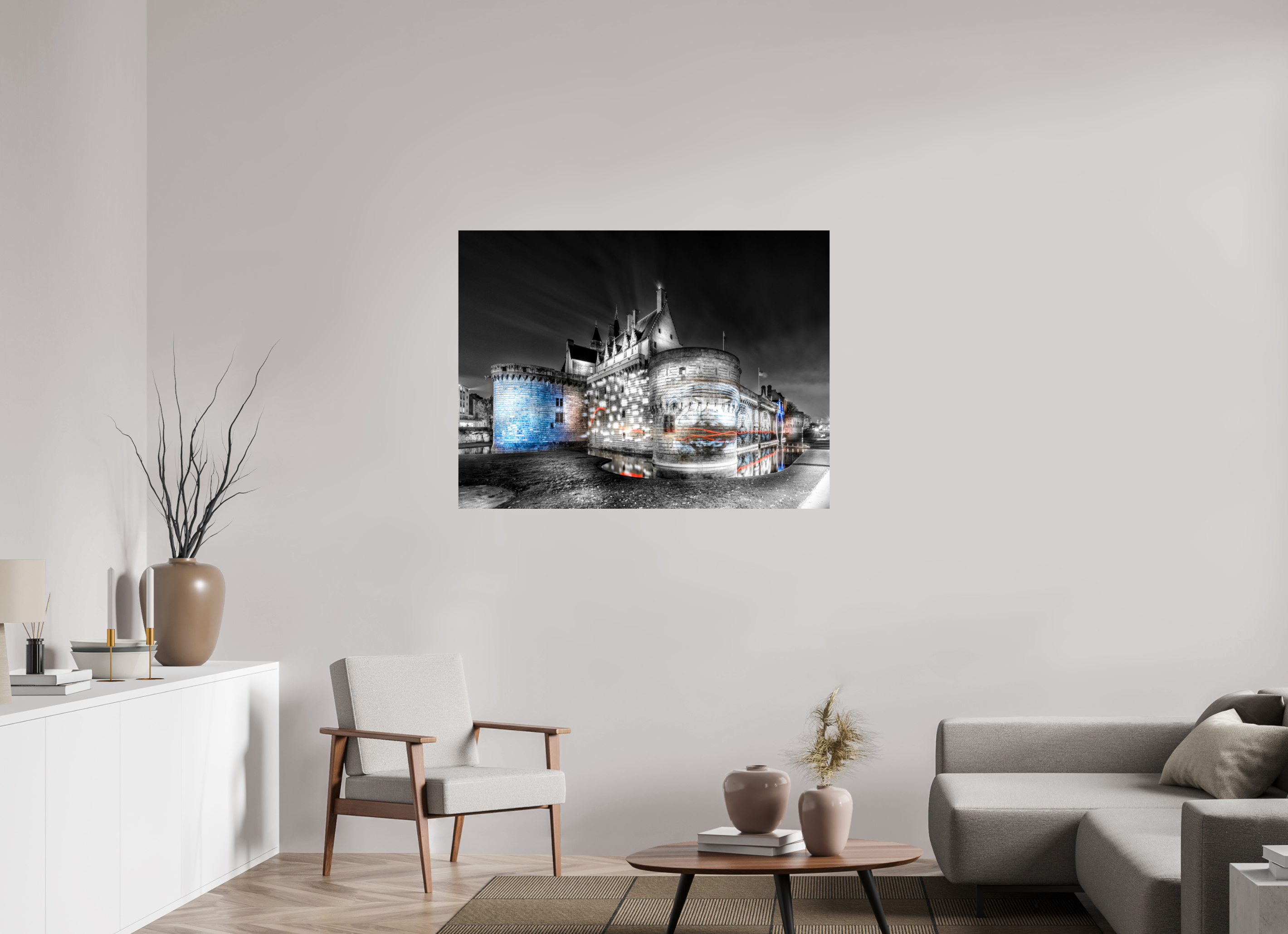 120 x 90 cm, TIRAGE PHOTO CONTRECOLLÉ SUR SUPPORT ALUMINIUM LE CHÂTEAU - Nantes