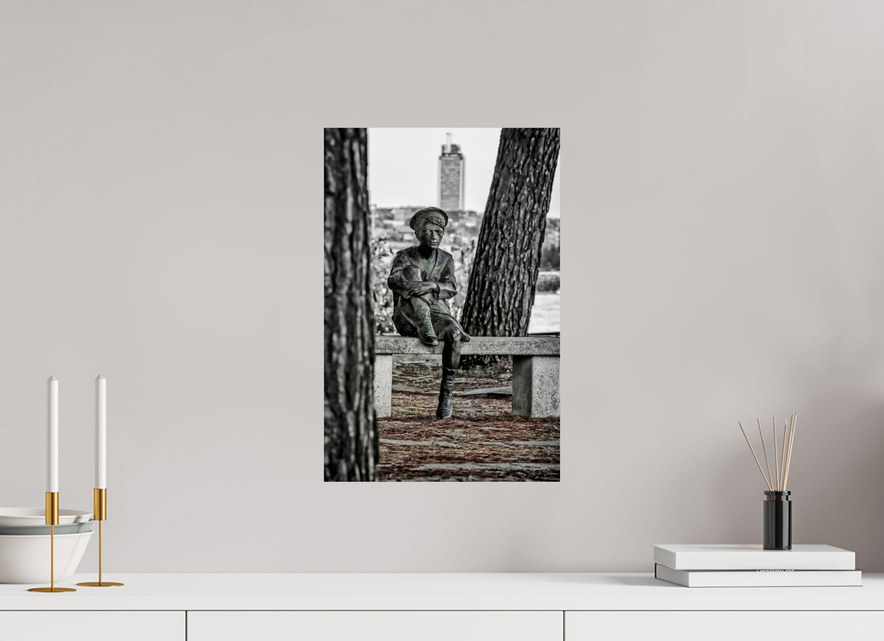 30 x 45 cm, TIRAGE PHOTO CONTRECOLLÉ SUR SUPPORT ALUMINIUM JULES VERNE ENFANT - Nantes