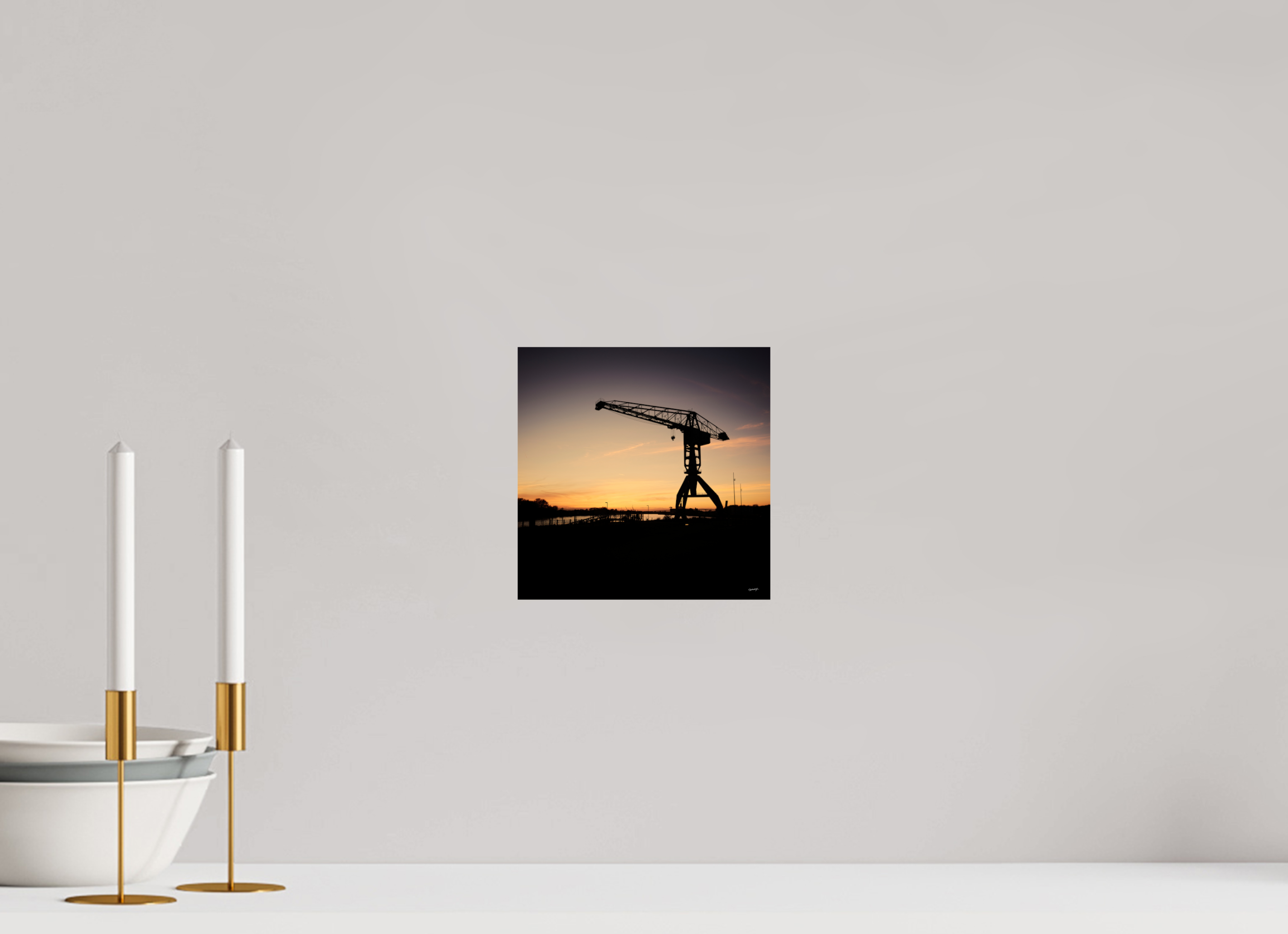 20 x 20 cm, TIRAGE PHOTO SUR FUJI CRYSTAL DP II Coucher de grue