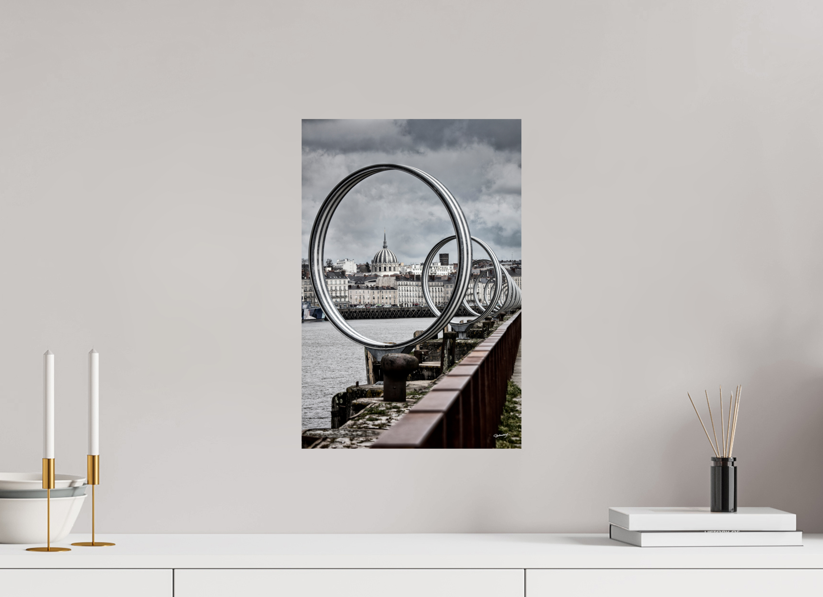 30 x 45 cm, TIRAGE PHOTO CONTRECOLLÉ SUR SUPPORT ALUMINIUM LES ANNEAUX - Nantes