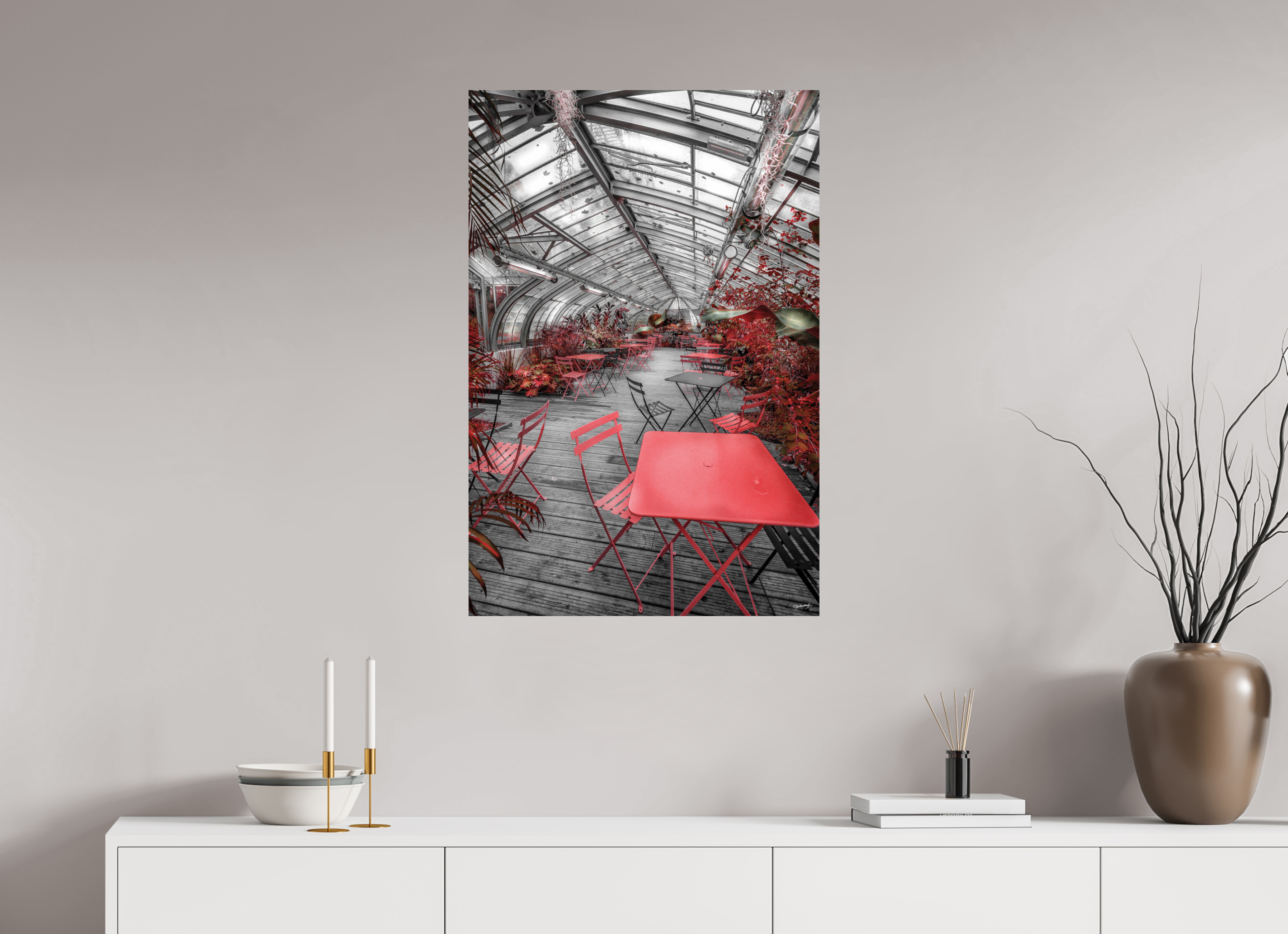 60 x 90 cm, TIRAGE PHOTO CONTRECOLLÉ SUR SUPPORT ALUMINIUM SERRE DU JARDIN DES PLANTES- Nantes