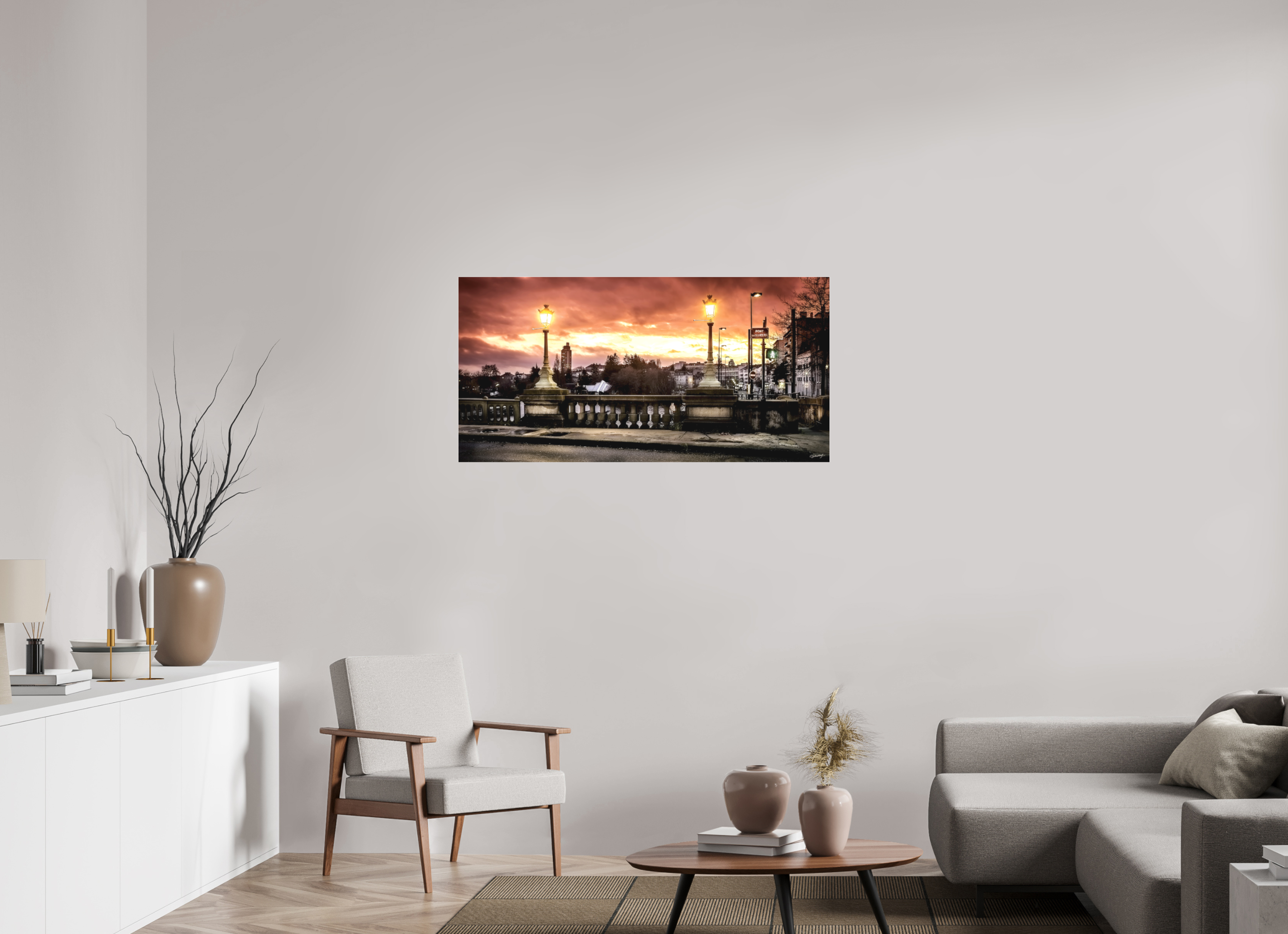 120 x 60 cm, TIRAGE PHOTO SOUS PLEXI MAT PONT DE LA MOTTE ROUGE - Nantes