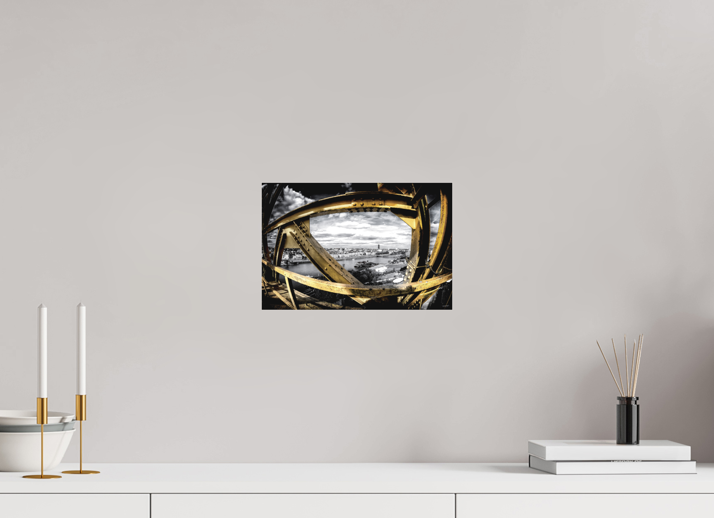 30 x 20 cm, TIRAGE PHOTO SOUS PLEXI MAT LIGNES DE GRUE - Nantes