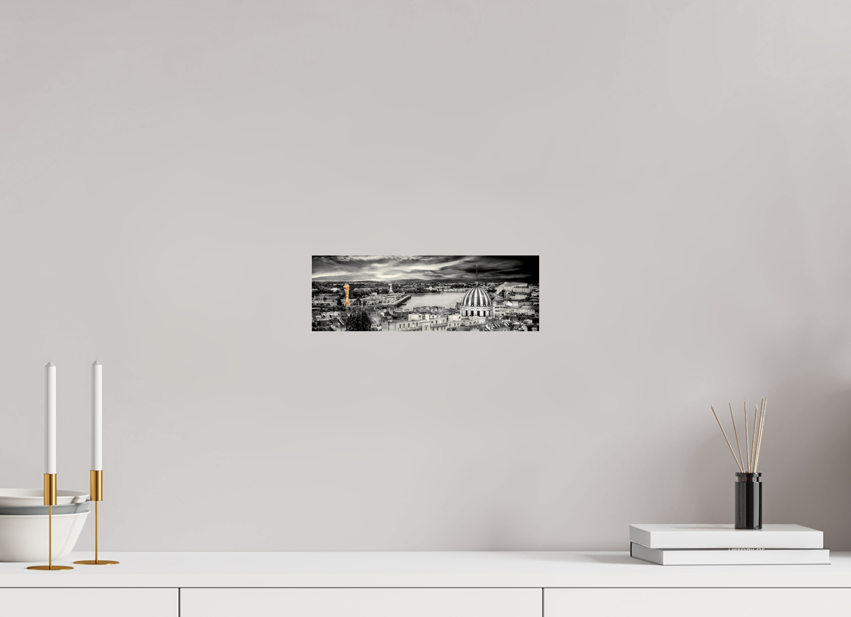 30 x 10 cm, TIRAGE PHOTO CONTRECOLLÉ SUR SUPPORT ALUMINIUM BON PORT ET LA GRUE JAUNE - Nantes