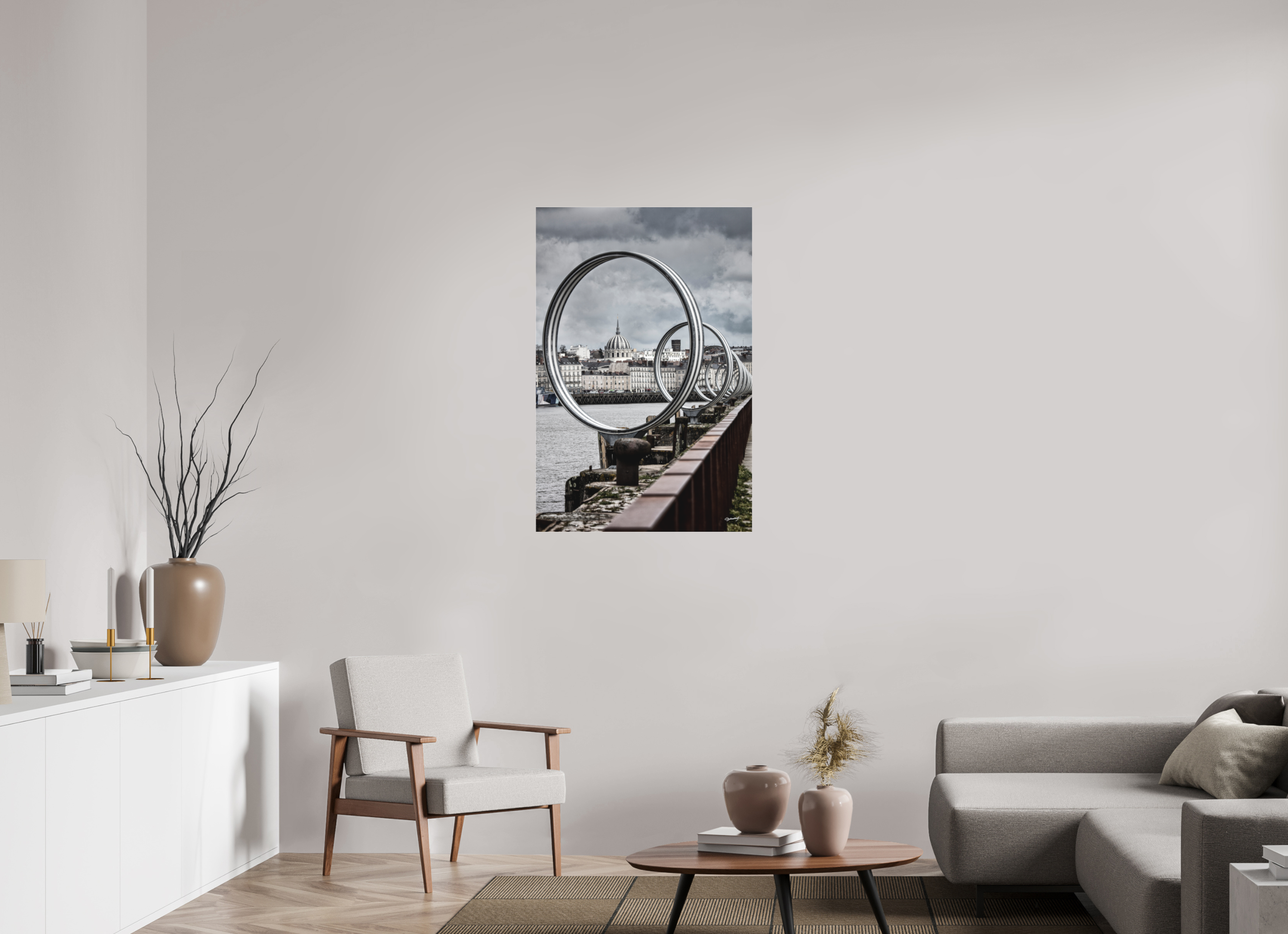 70 x 105 cm, TIRAGE PHOTO SOUS PLEXI MAT LES ANNEAUX - Nantes