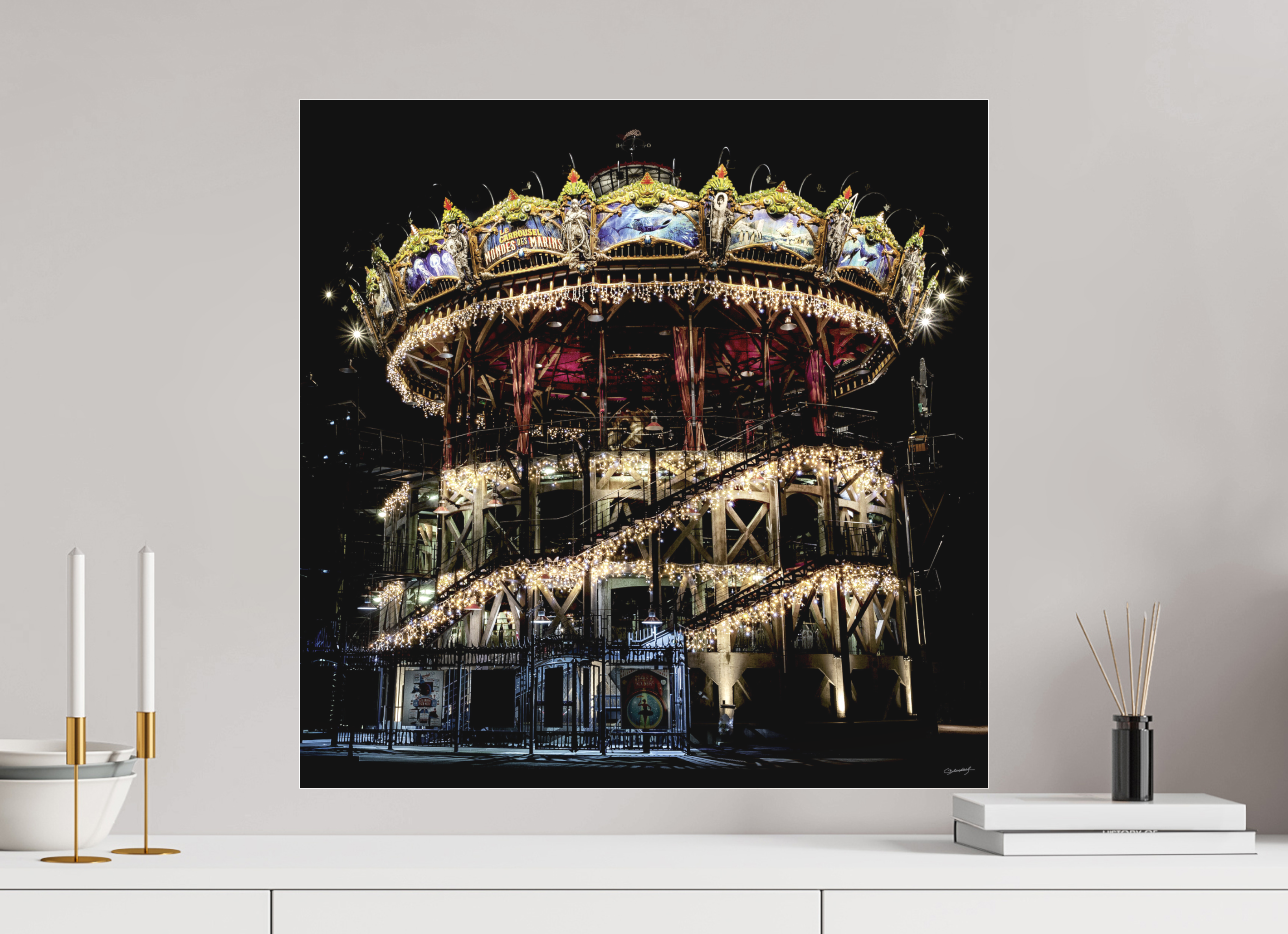 60 x 60 cm, TIRAGE PHOTO SOUS PLEXI MAT MANÈGE - Nantes