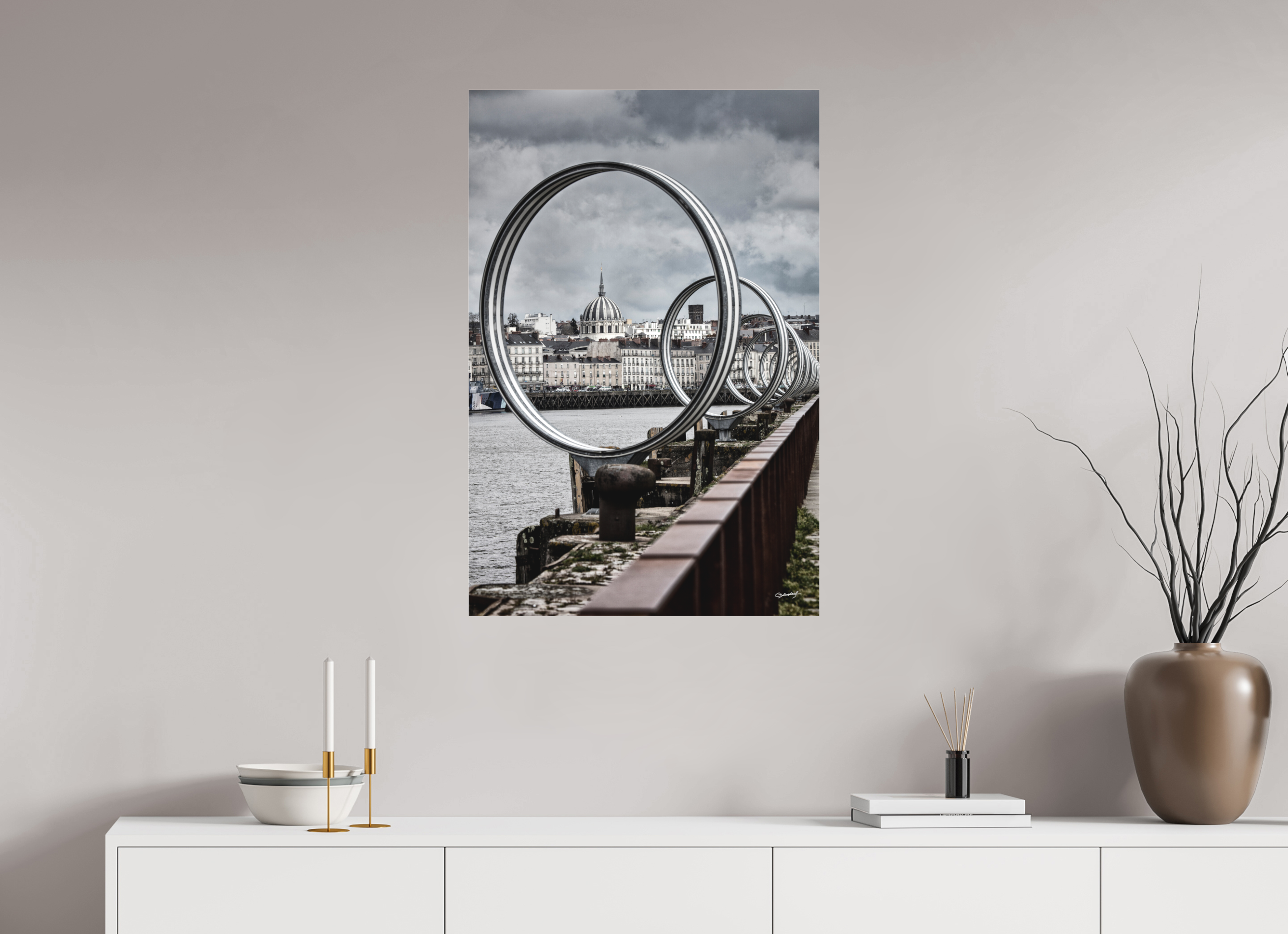 60 x 90 cm, TIRAGE PHOTO SOUS PLEXI MAT LES ANNEAUX - Nantes