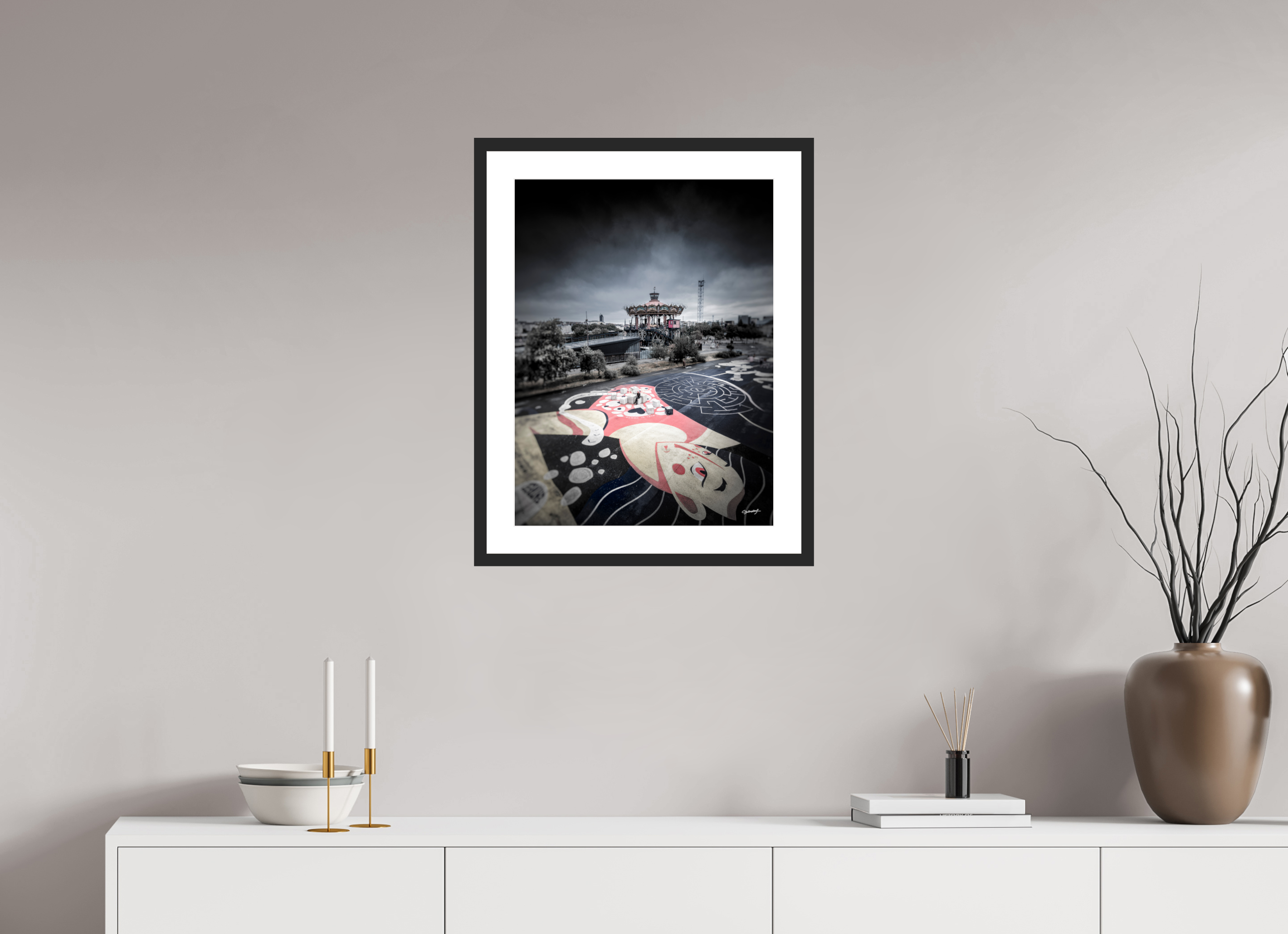 45 x 60 cm, CADRE GALERIE AVEC PASSE-PARTOUT LE CARROUSEL - Nantes