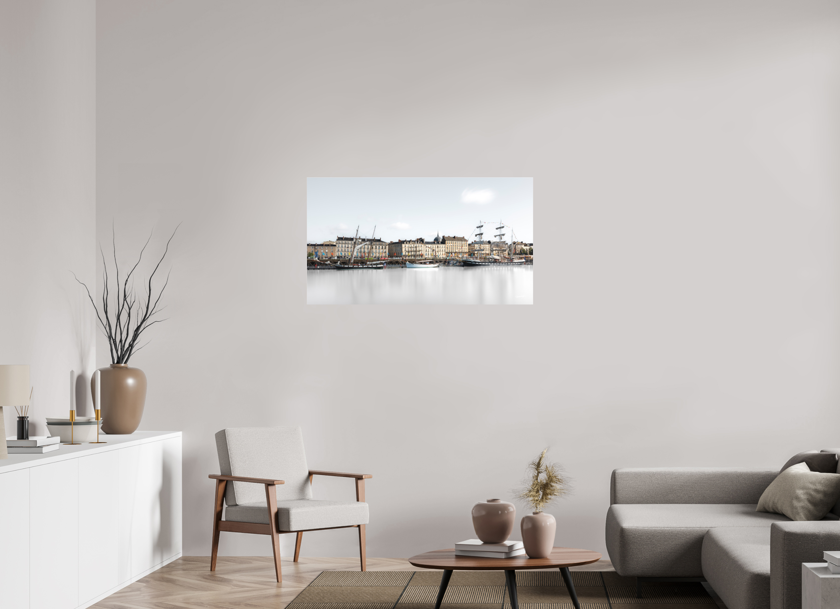 112 x 63 cm, TIRAGE PHOTO SOUS PLEXI MAT LE QUAI DE LA FOSSE - Nantes