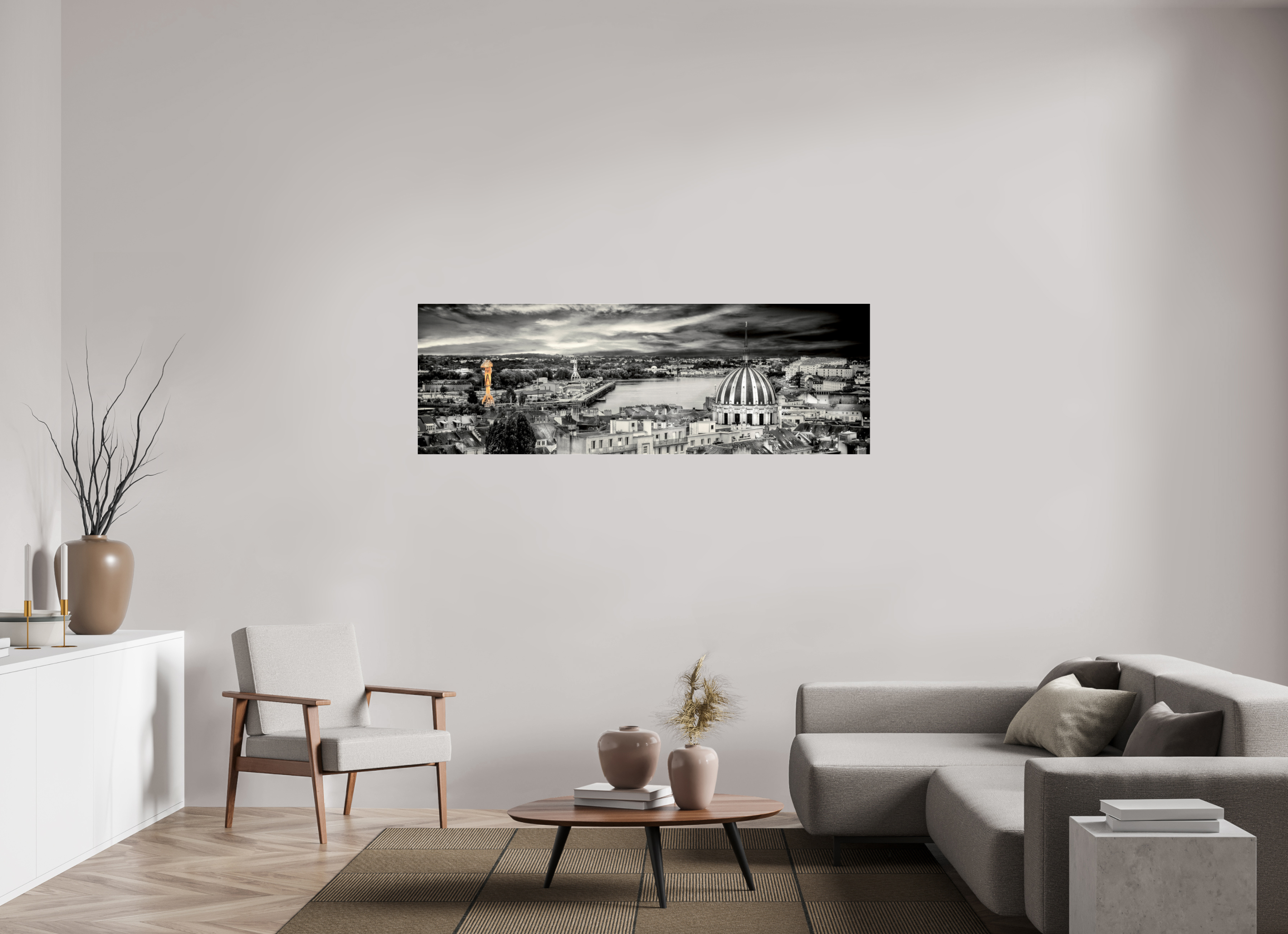 180 x 60 cm, TIRAGE PHOTO SOUS PLEXI BRILLANT BON PORT ET LA GRUE JAUNE - Nantes