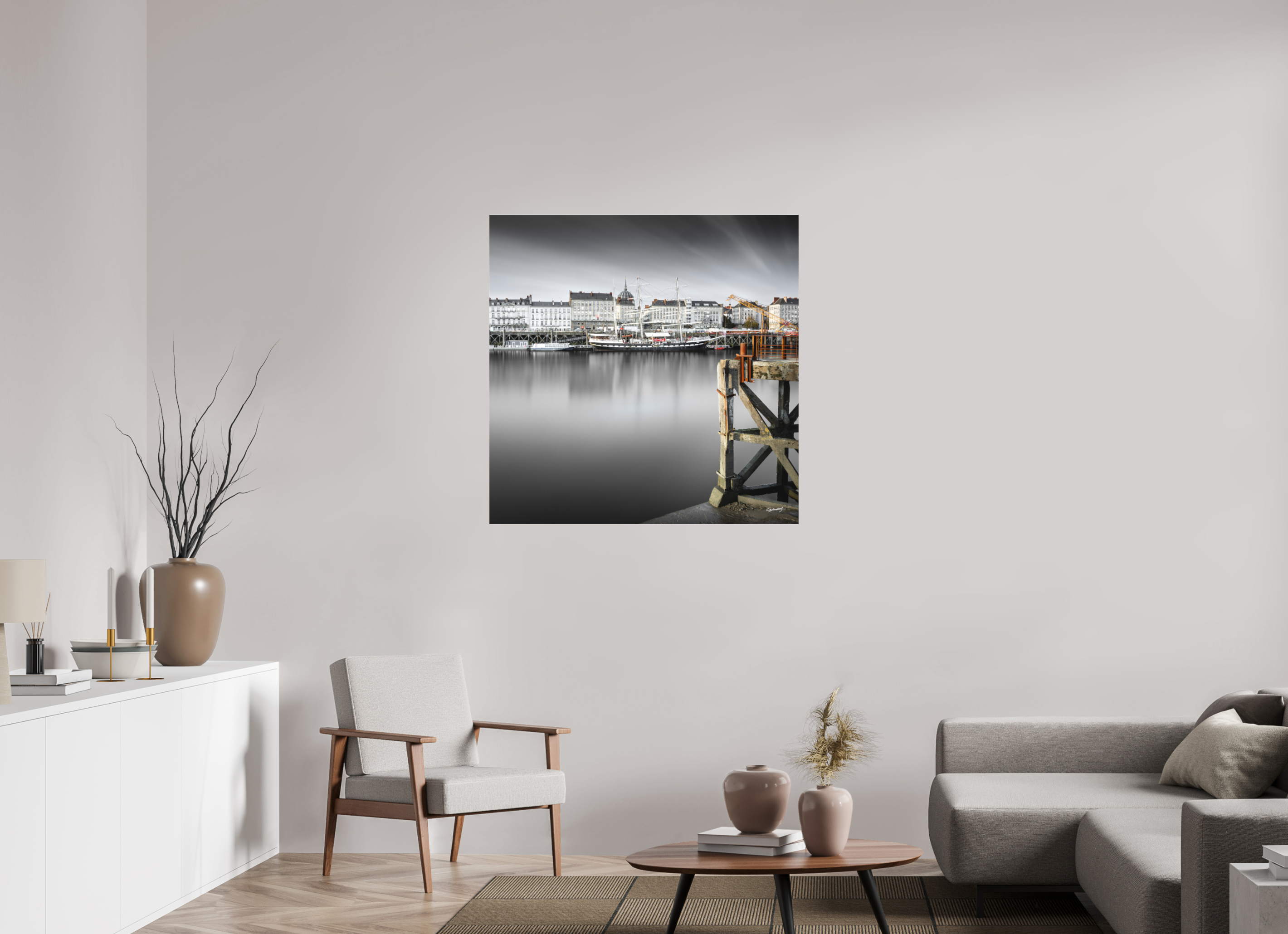 100 x 100 cm, TIRAGE PHOTO SOUS PLEXI MAT ESTACADE - Nantes