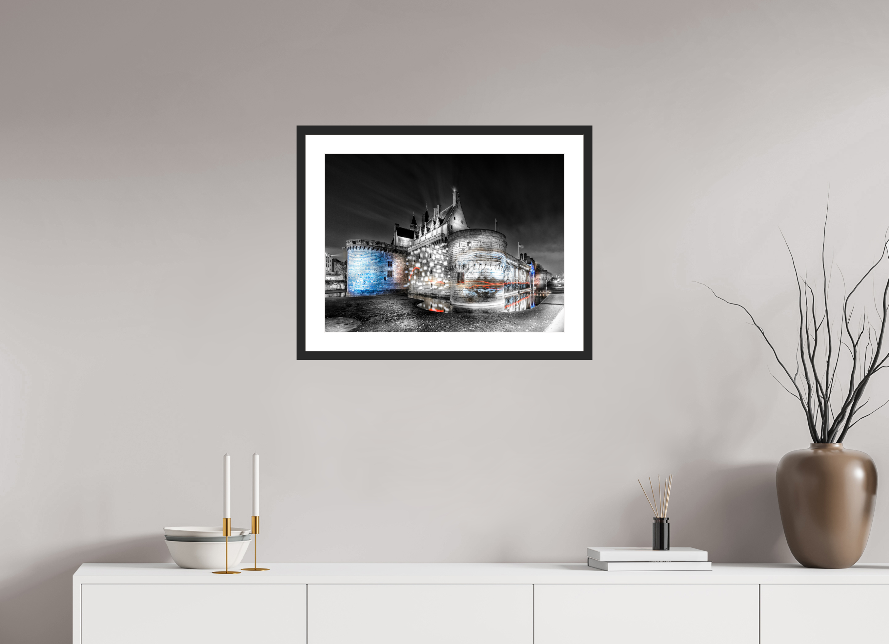 60 x 45 cm, CADRE GALERIE AVEC PASSE-PARTOUT LE CHÂTEAU - Nantes