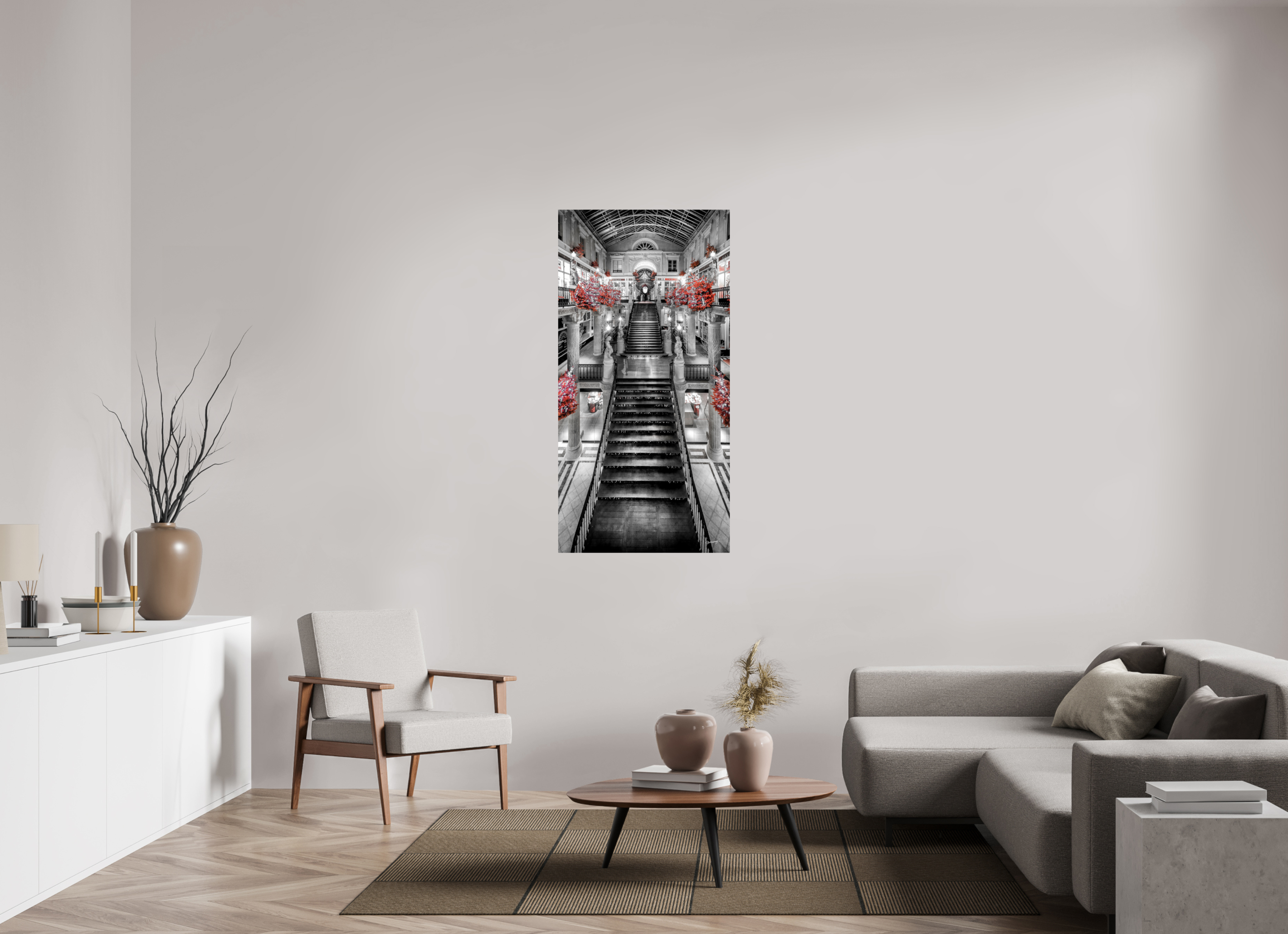 70 x 140 cm, TIRAGE PHOTO CONTRECOLLÉ SUR SUPPORT ALUMINIUM POMMERAYE À NOËL - Nantes