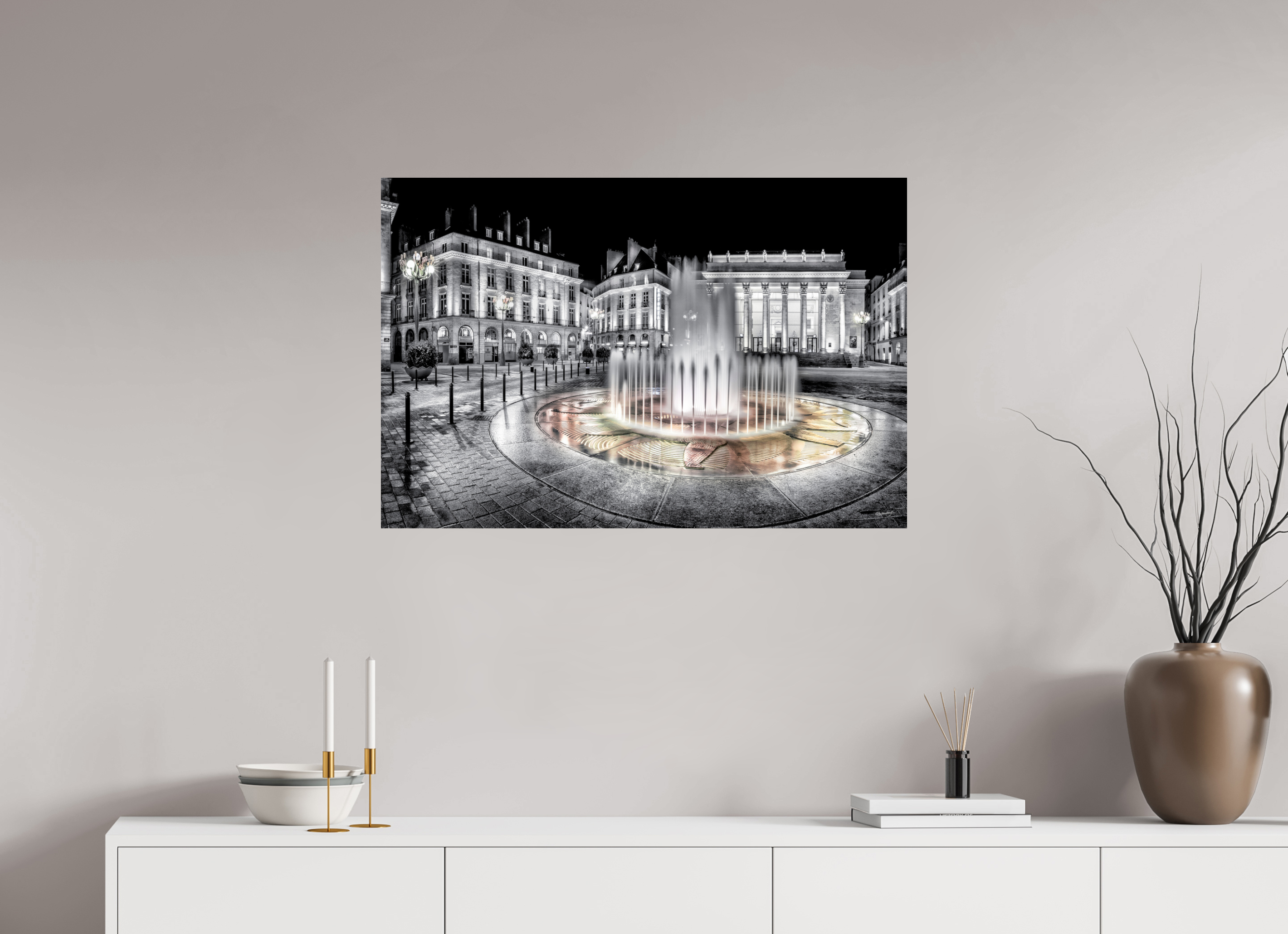 90 x 60 cm, TIRAGE PHOTO CONTRECOLLÉ SUR SUPPORT ALUMINIUM PLACE GRASLIN - Nantes