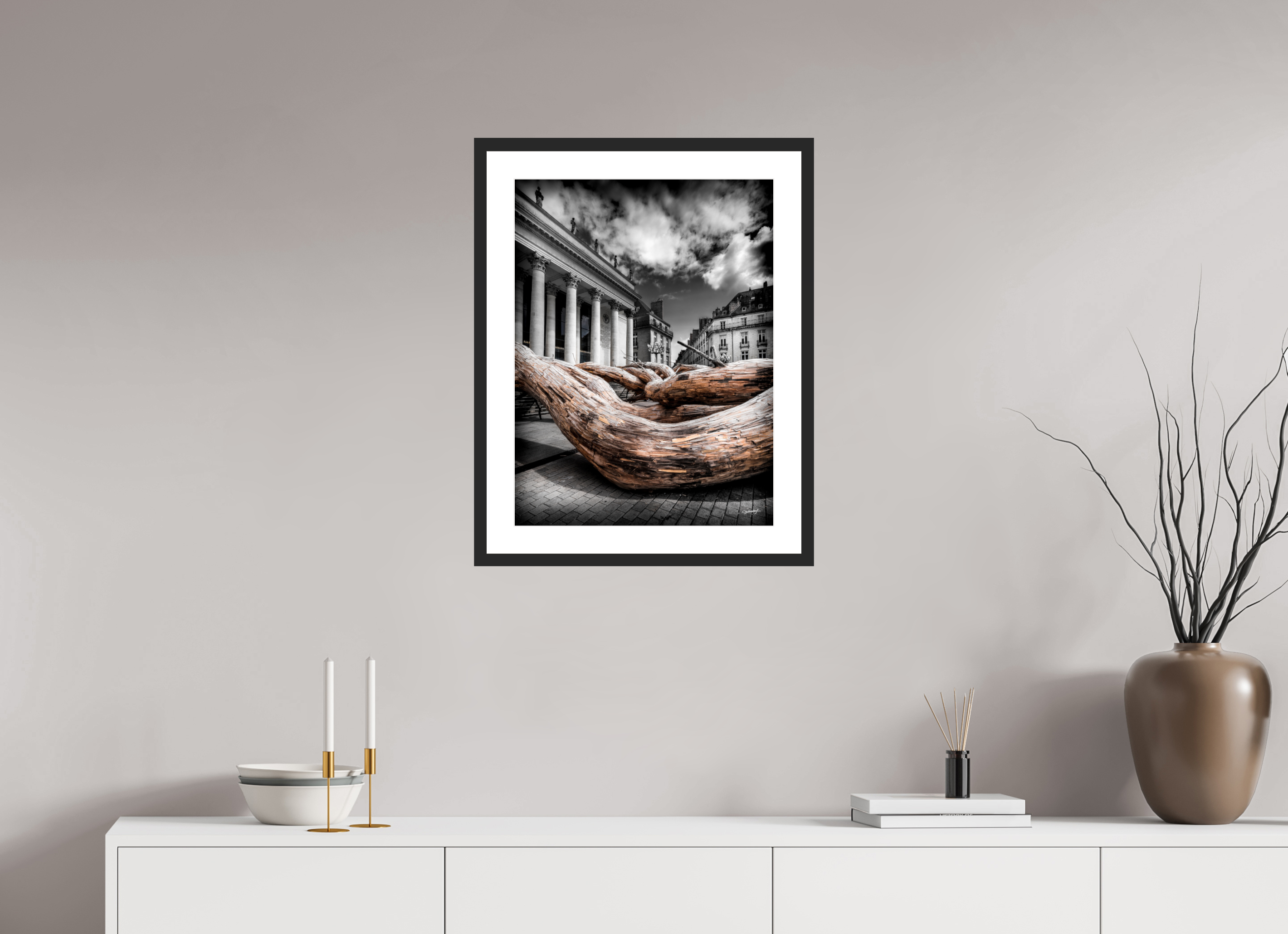 45 x 60 cm, CADRE GALERIE AVEC PASSE-PARTOUT L'ARBRE - Nantes