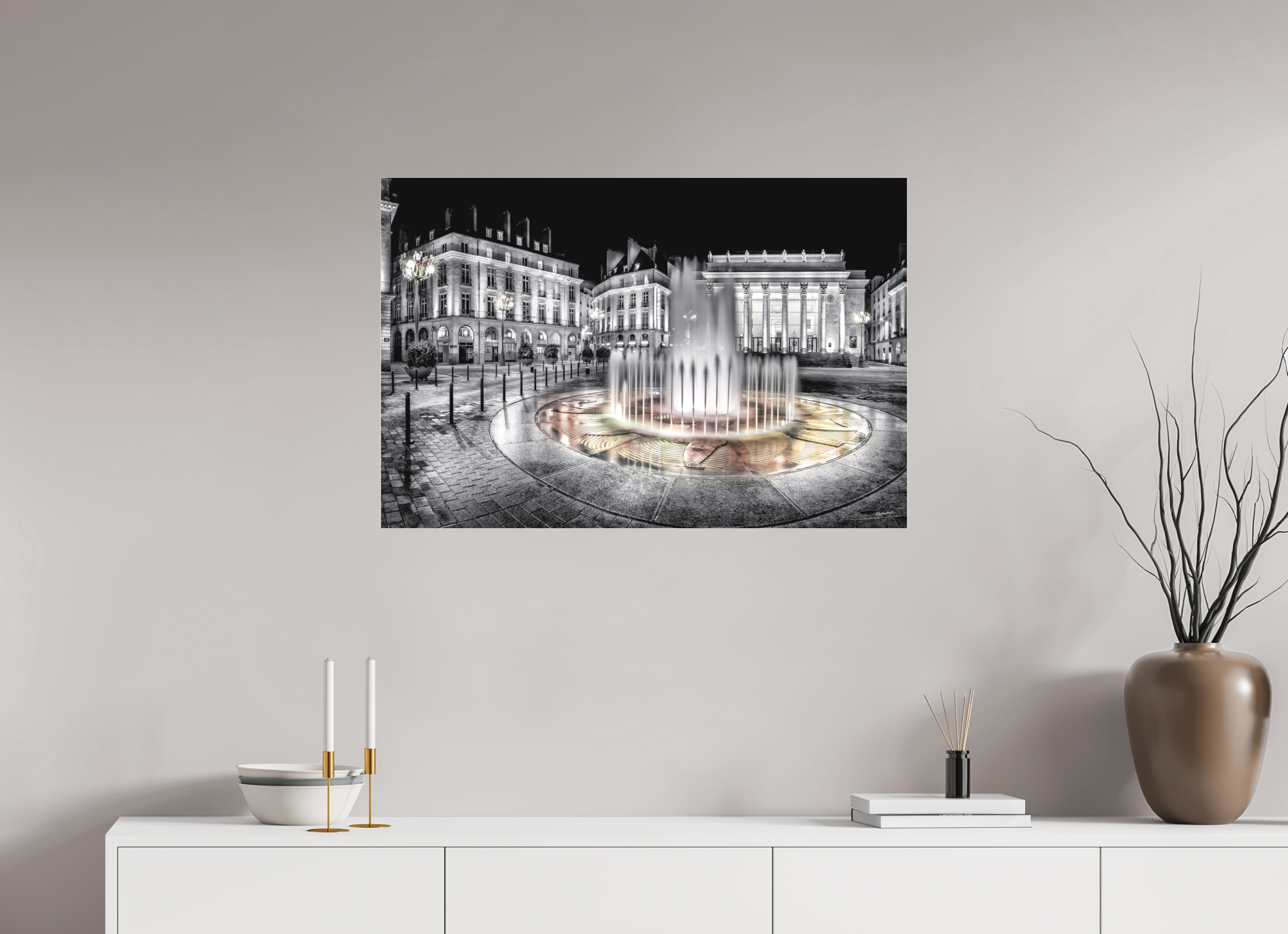 90 x 60 cm, TIRAGE PHOTO SOUS PLEXI MAT PLACE GRASLIN - Nantes