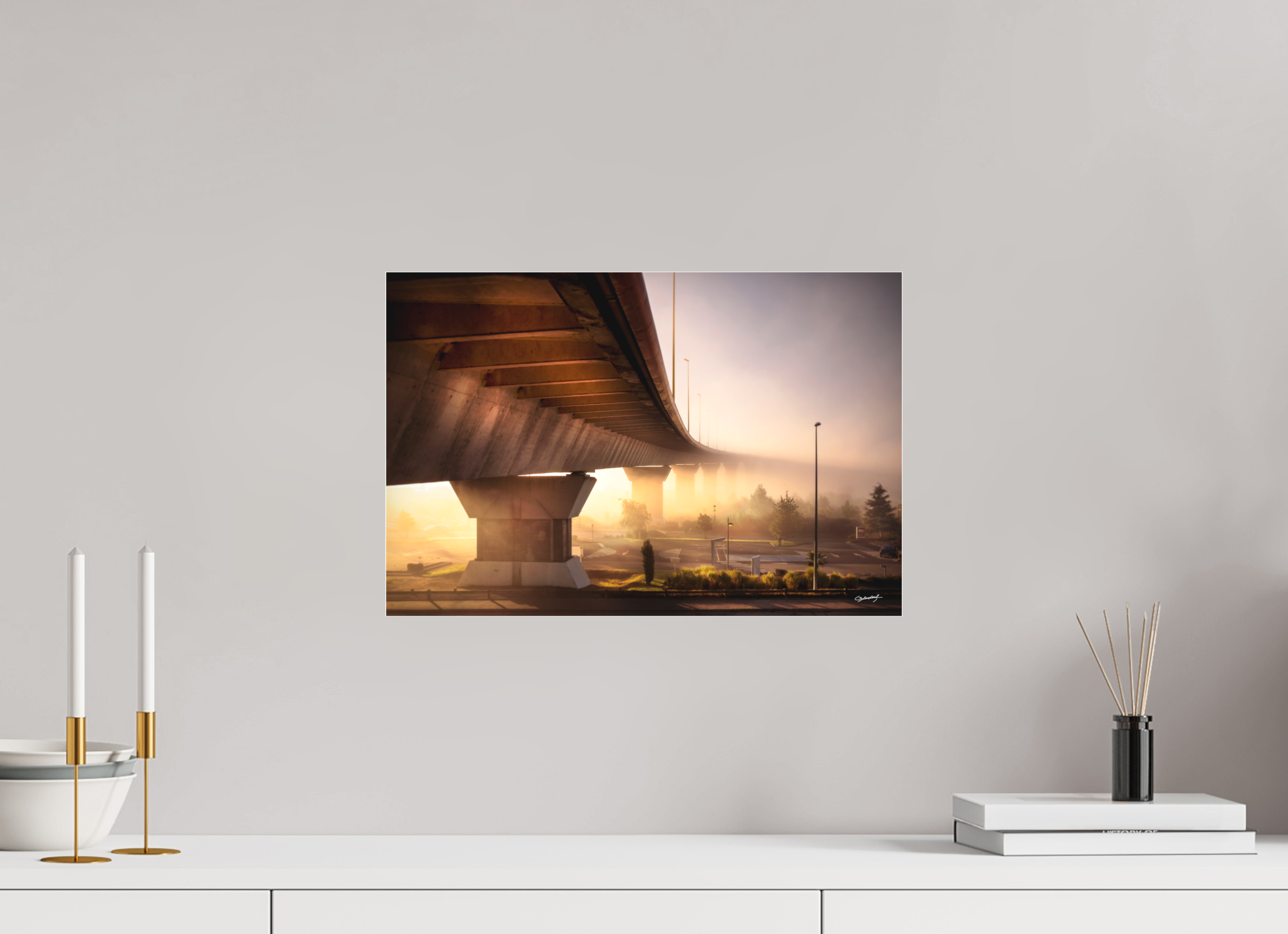 45 x 30 cm, TIRAGE PHOTO SOUS PLEXI MAT SOUS LE PONT - Nantes
