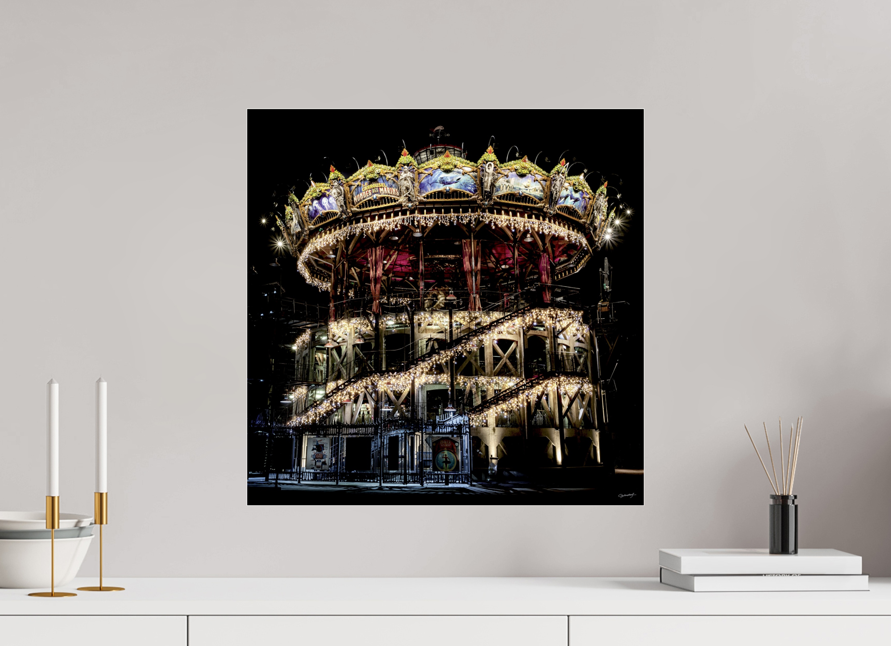 50 x 50 cm, TIRAGE PHOTO SOUS PLEXI BRILLANT MANÈGE - Nantes
