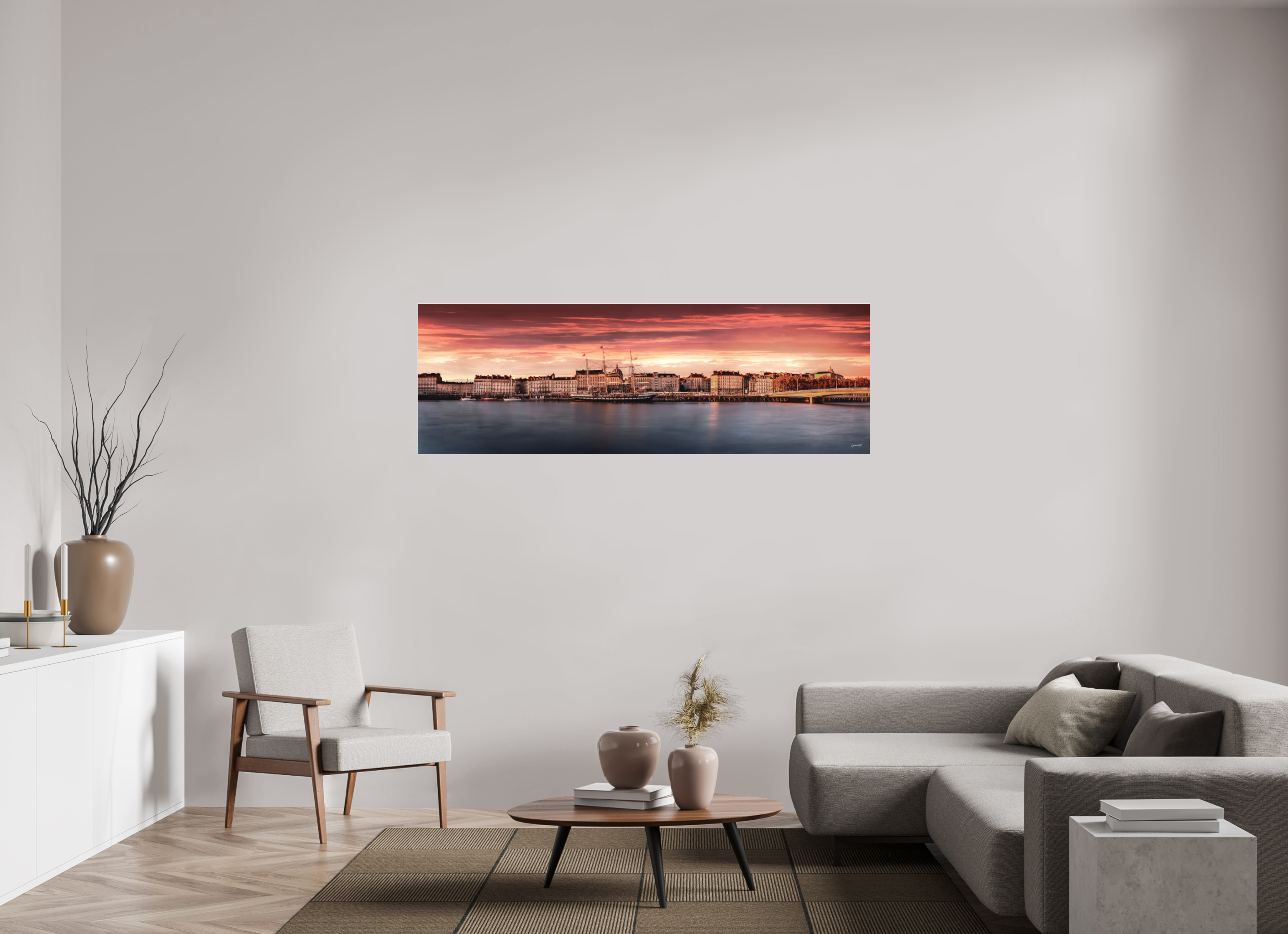 180 x 60 cm, TIRAGE PHOTO SOUS PLEXI MAT QUAI DE LA FOSS - Nantes