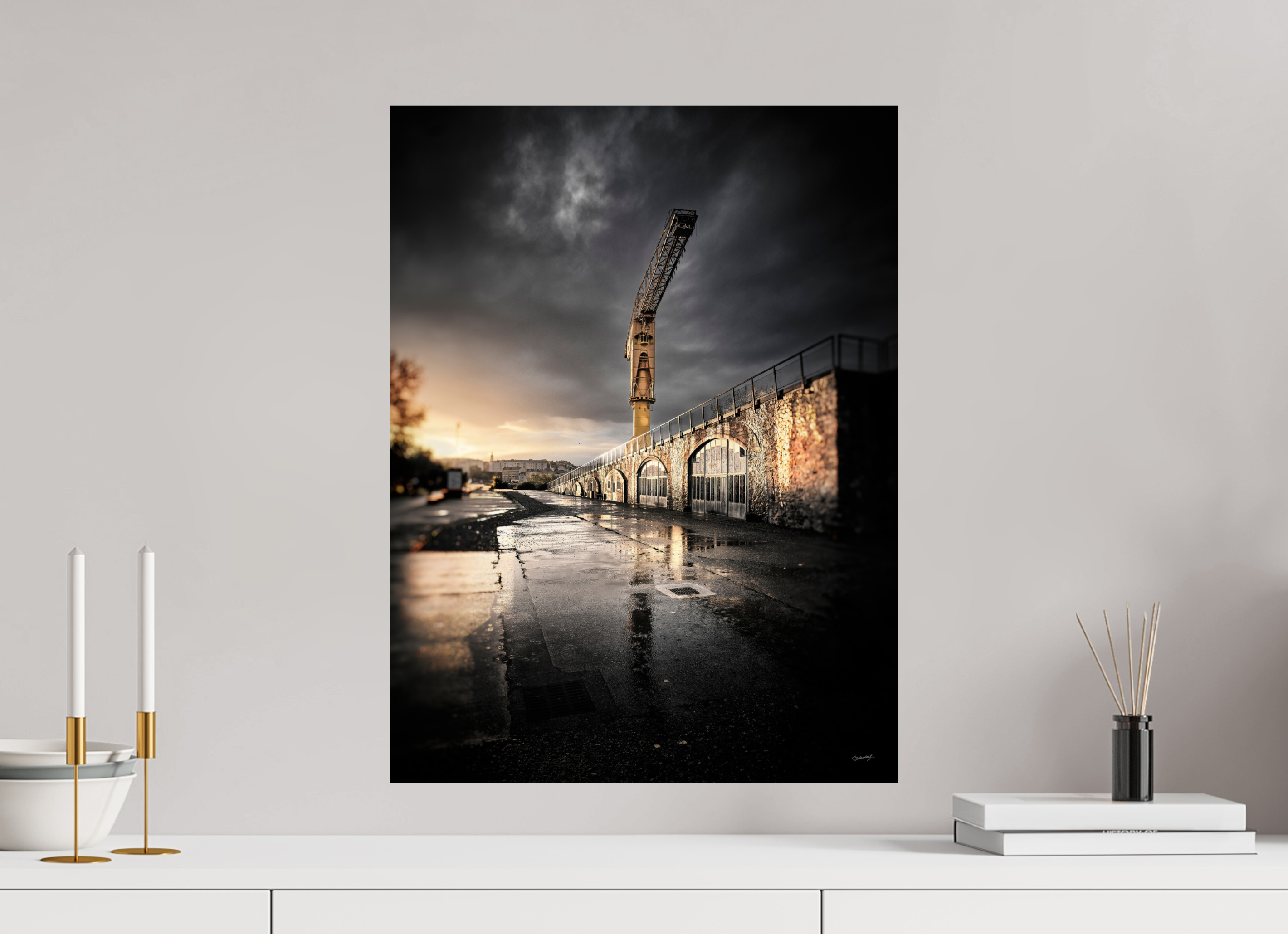 45 x 60 cm, TIRAGE PHOTO SUR FUJI CRYSTAL DP II ORAGE ET GRUE - Nantes