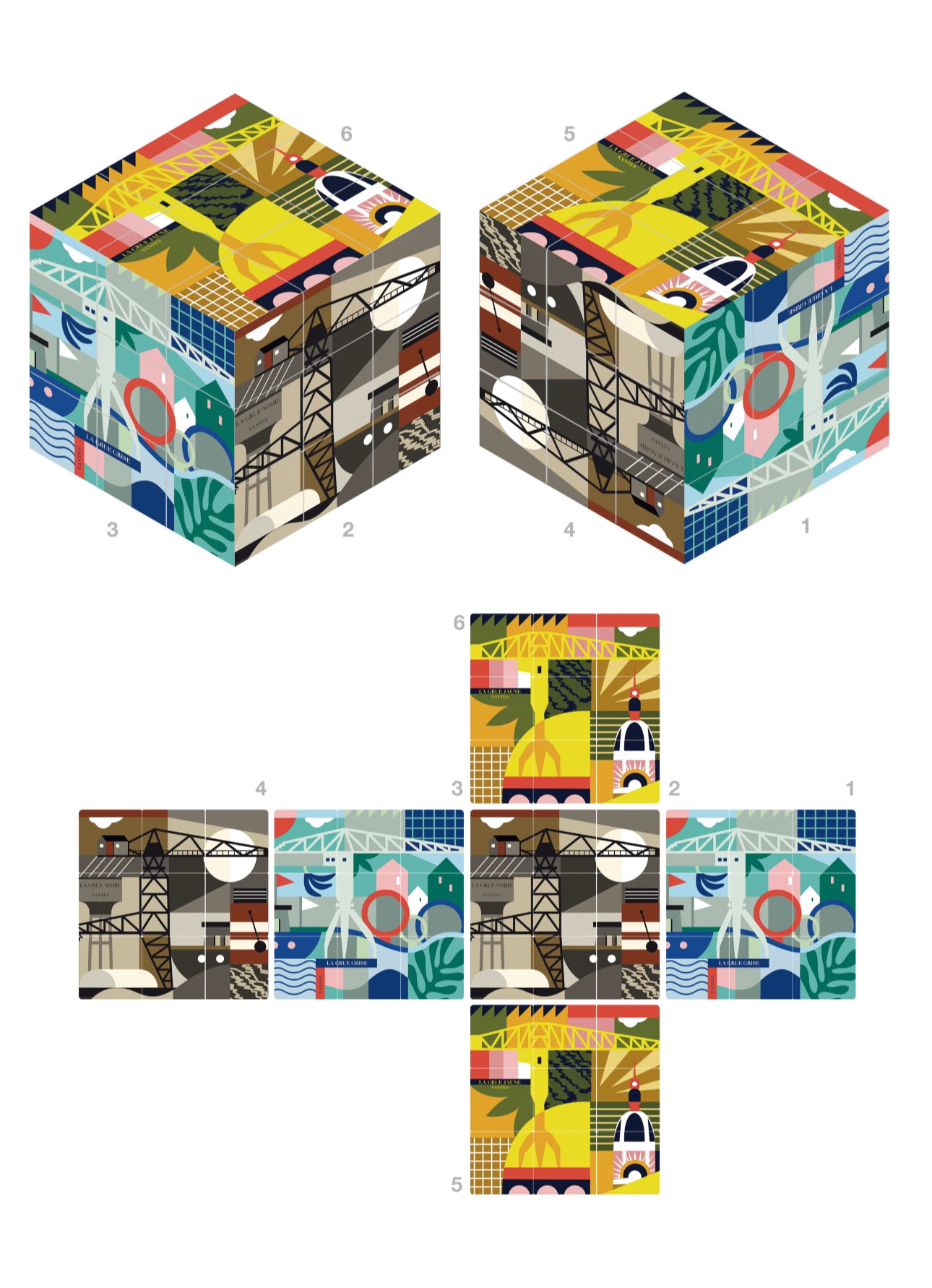 LE CUBE CASSE TÊTE LA GRUE JAUNE POP