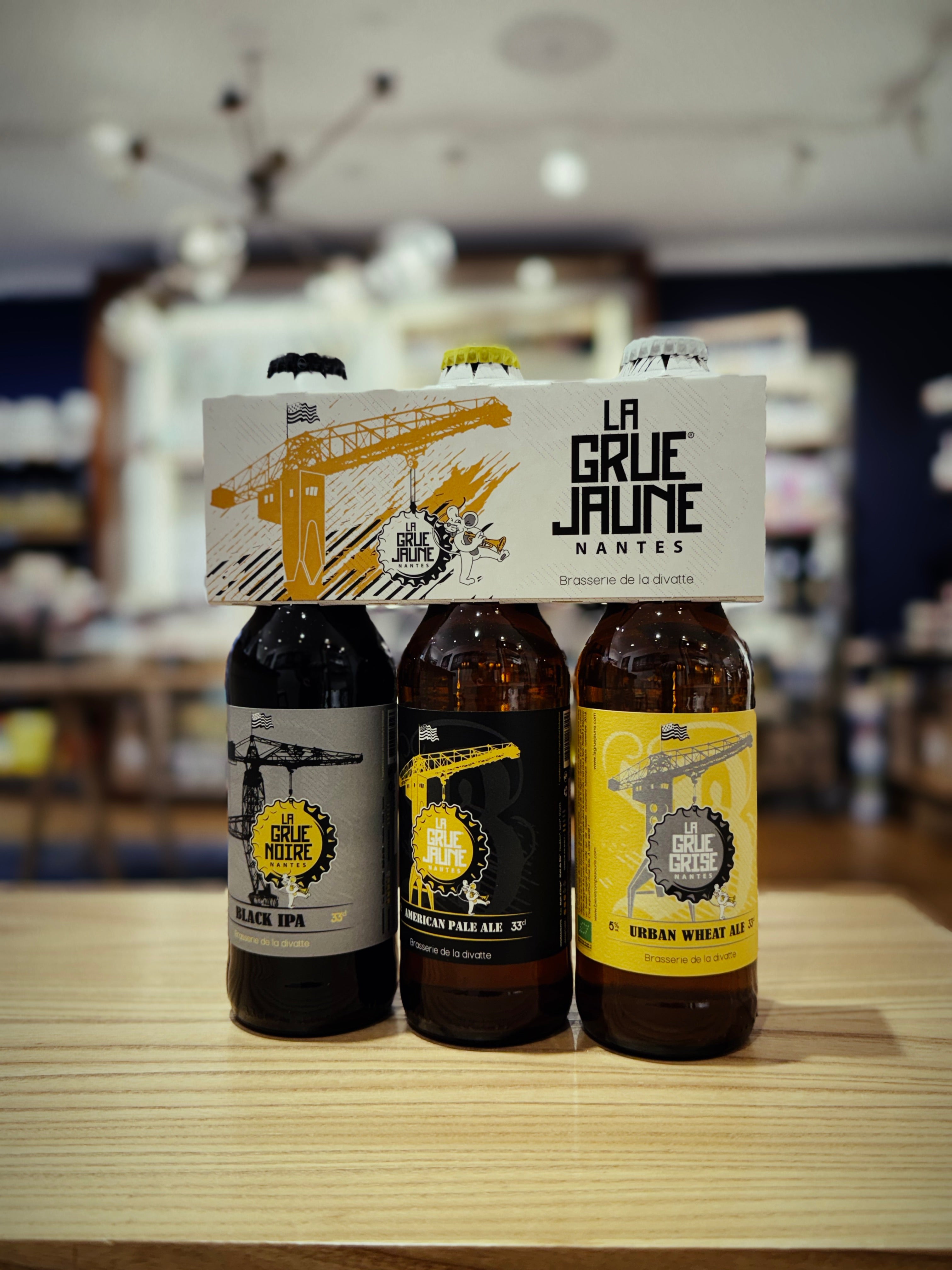 3X33cl des bières La Grue Jaune - La Grue Grise - La Grue Noire