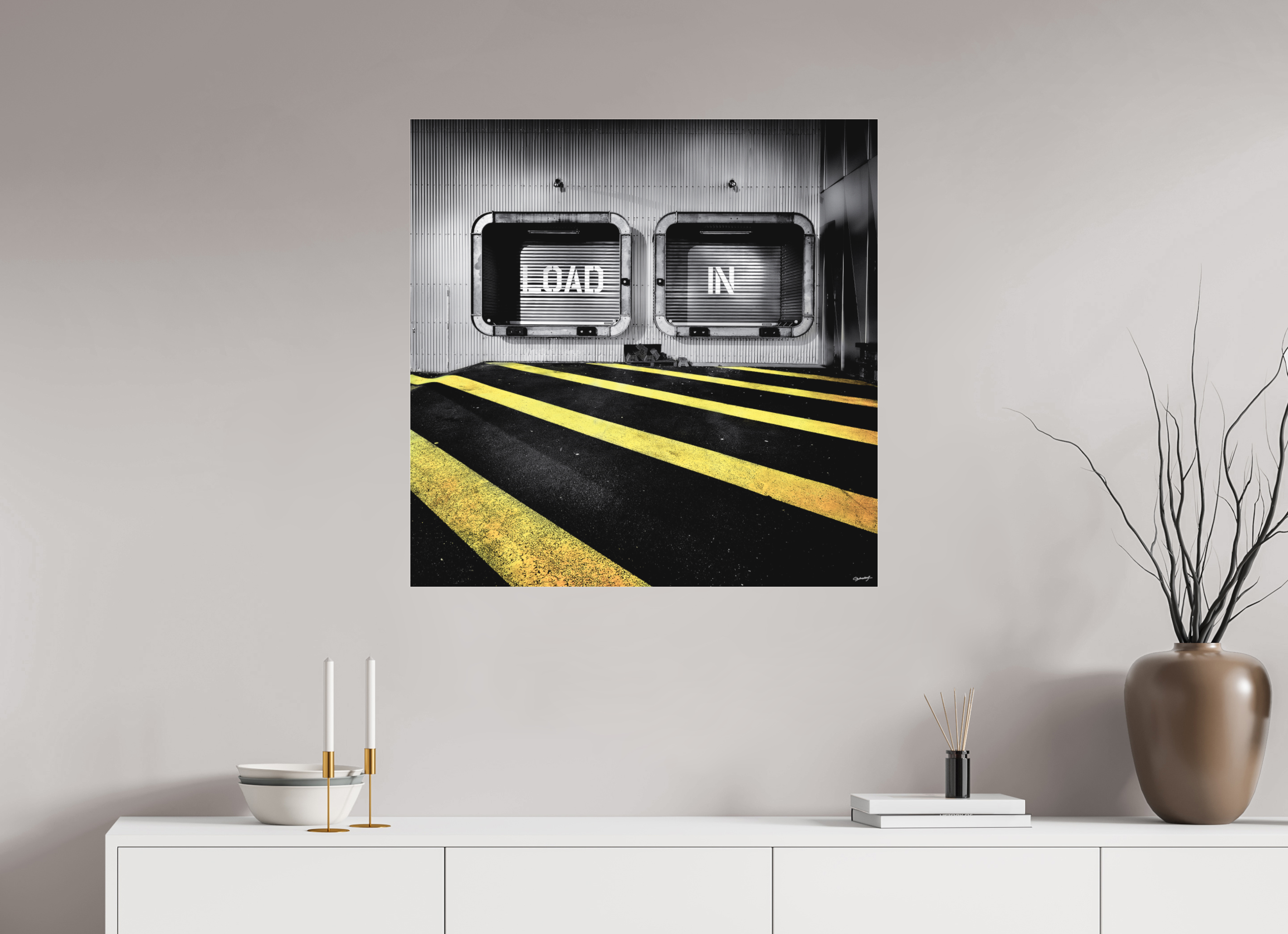 80 x 80 cm, TIRAGE PHOTO SOUS PLEXI MAT LOAD IN - Nantes