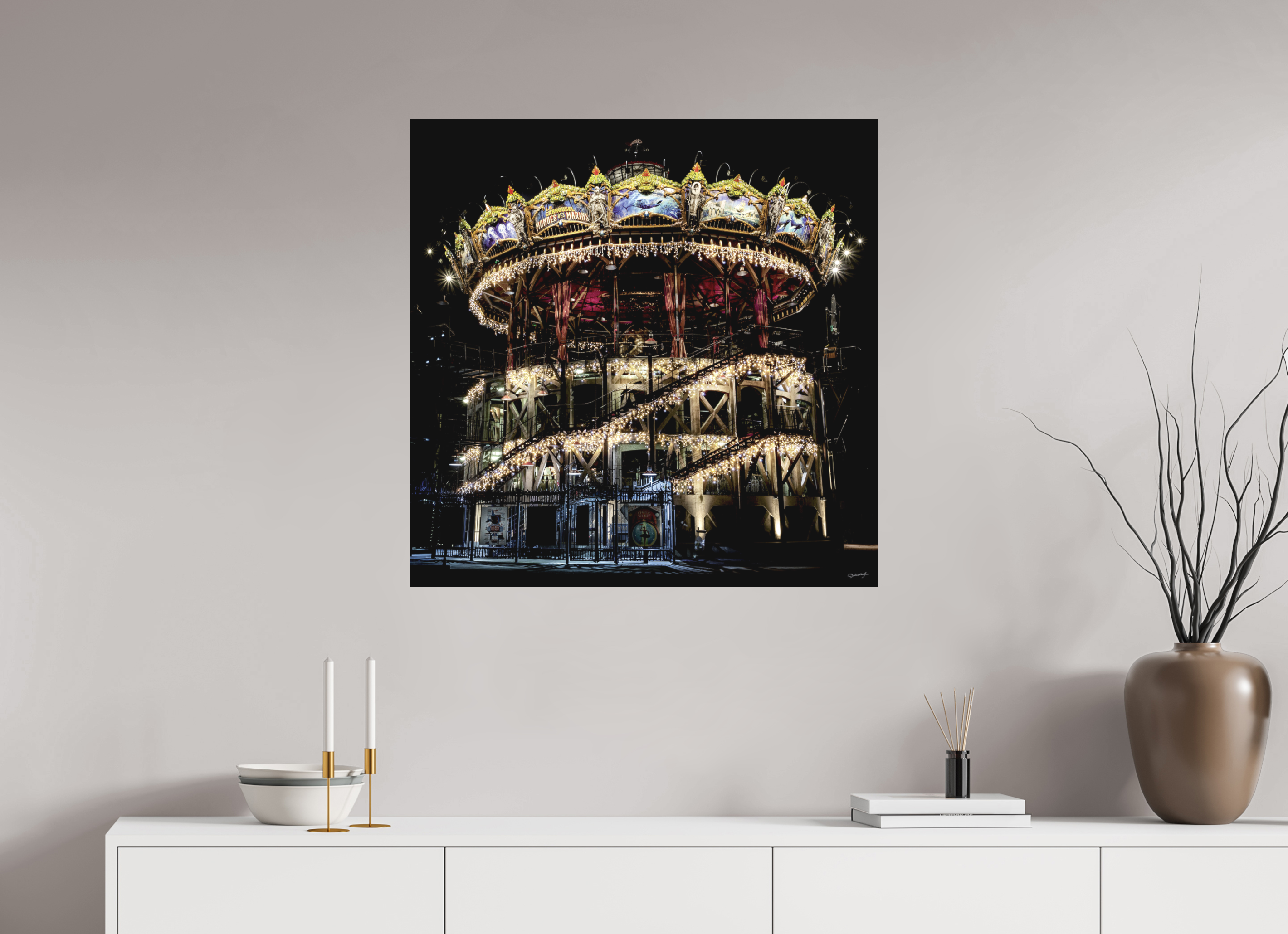 80 x 80 cm, TIRAGE PHOTO SOUS PLEXI MAT MANÈGE - Nantes