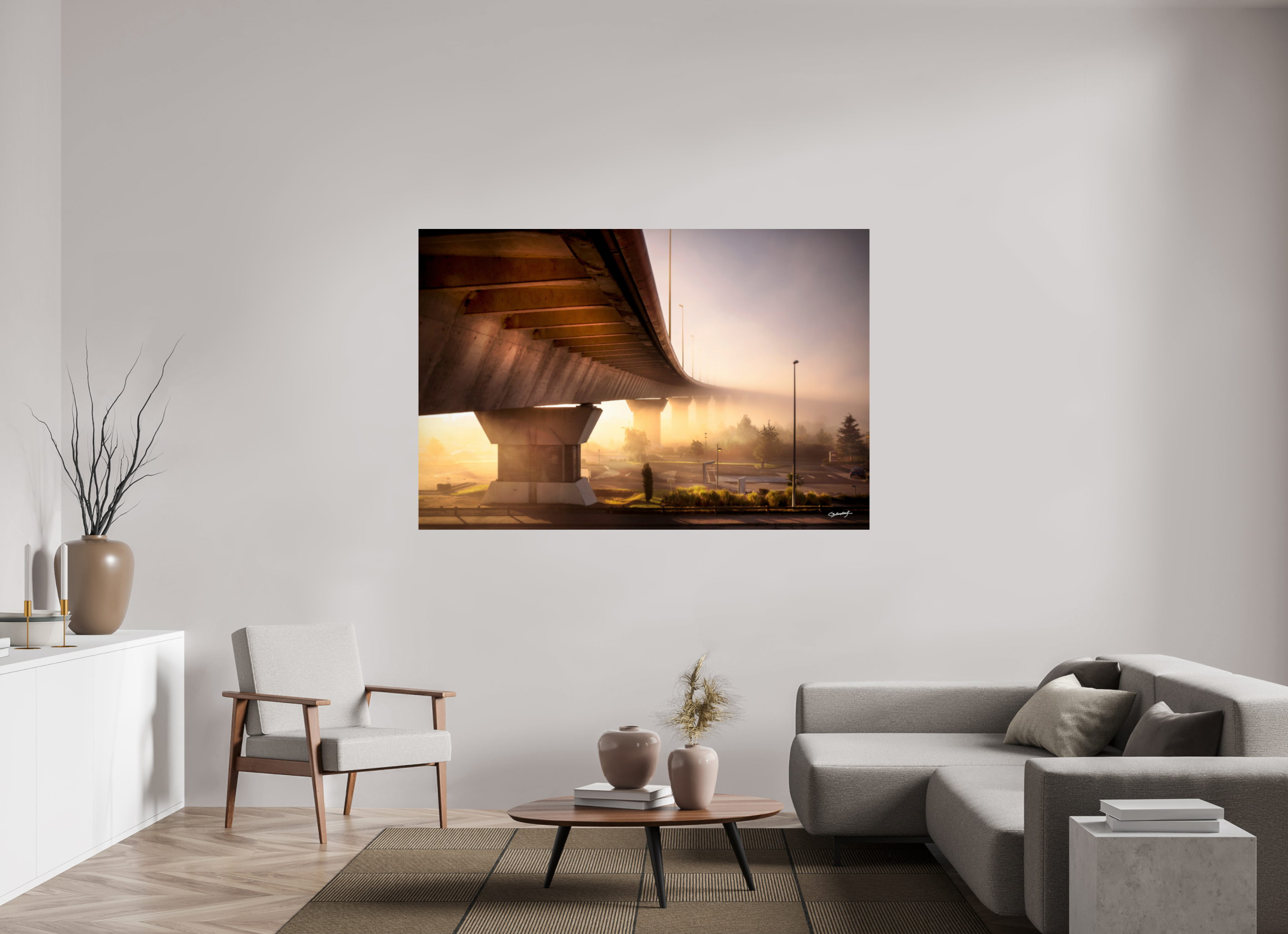 180 x 120 cm, TIRAGE PHOTO SUR FUJI CRYSTAL DP II SOUS LE PONT - Nantes