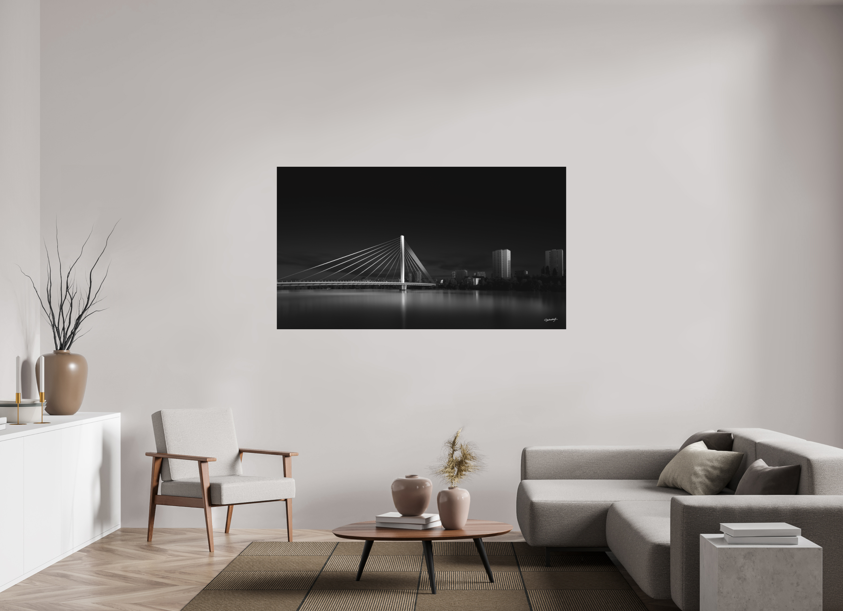 176 x 99 cm, TIRAGE PHOTO SOUS PLEXI MAT PONT TABARLY - Nantes