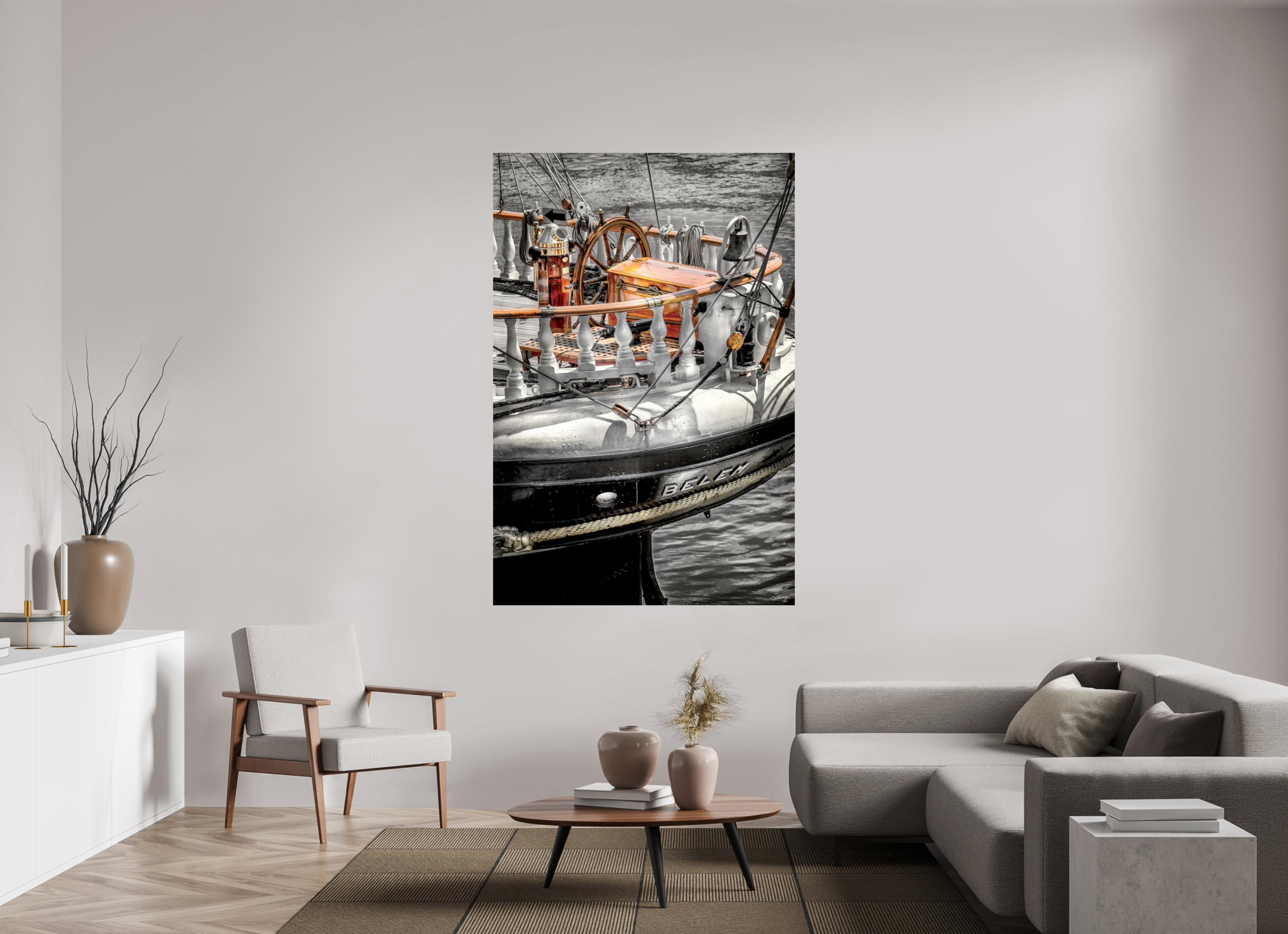 120 x 180 cm, TIRAGE PHOTO CONTRECOLLÉ SUR SUPPORT ALUMINIUM LA POUPE DU BELEM - Nantes