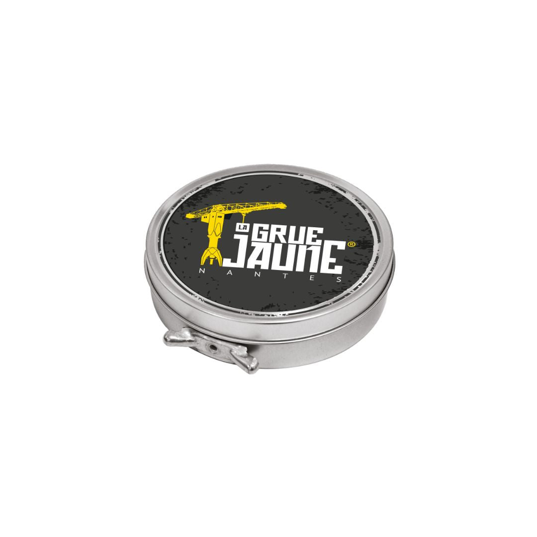 Boîte ronde grue jaune cirage berlingots nantais