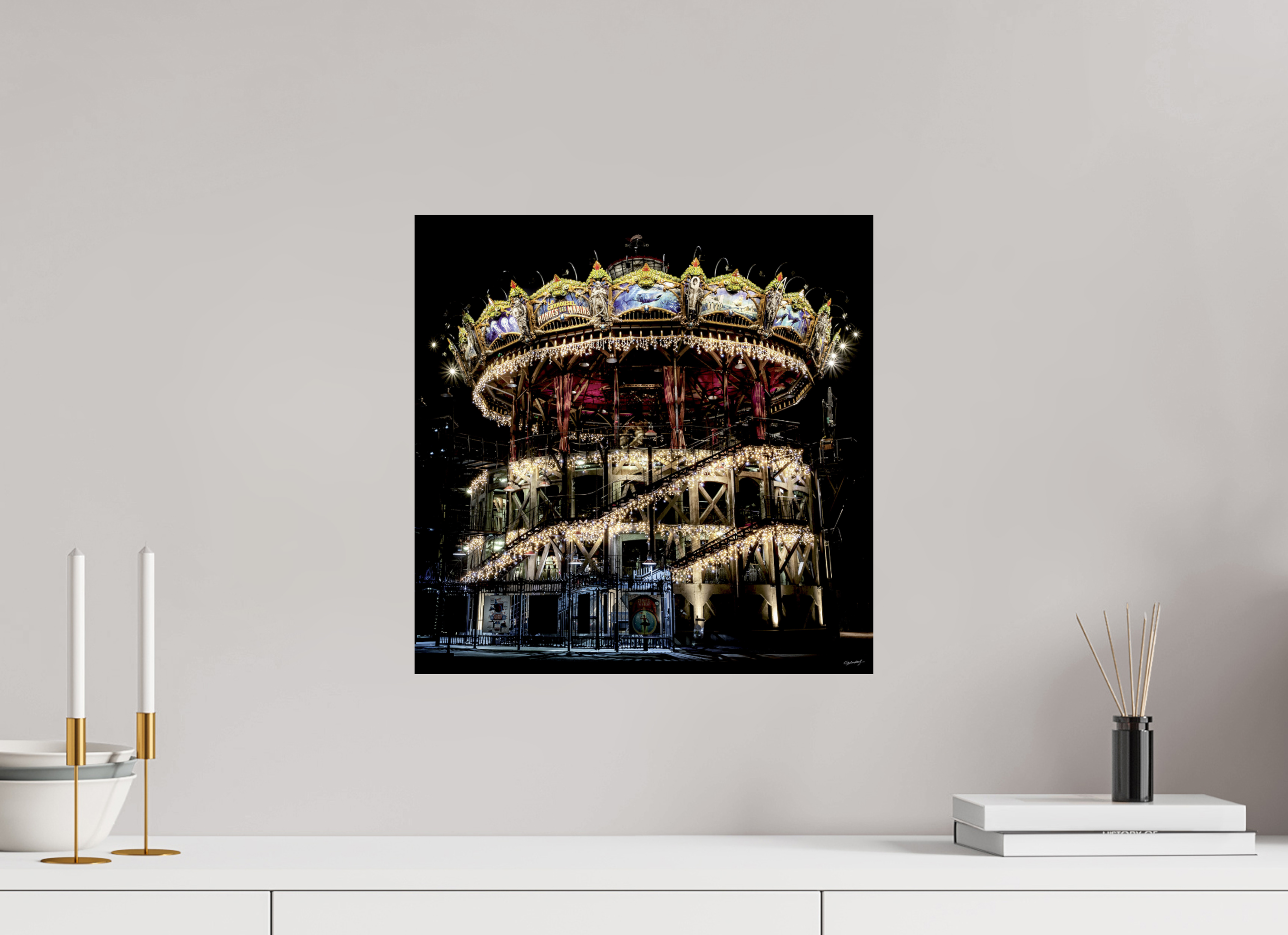 40 x 40 cm, TIRAGE PHOTO CONTRECOLLÉ SUR SUPPORT ALUMINIUM MANÈGE - Nantes