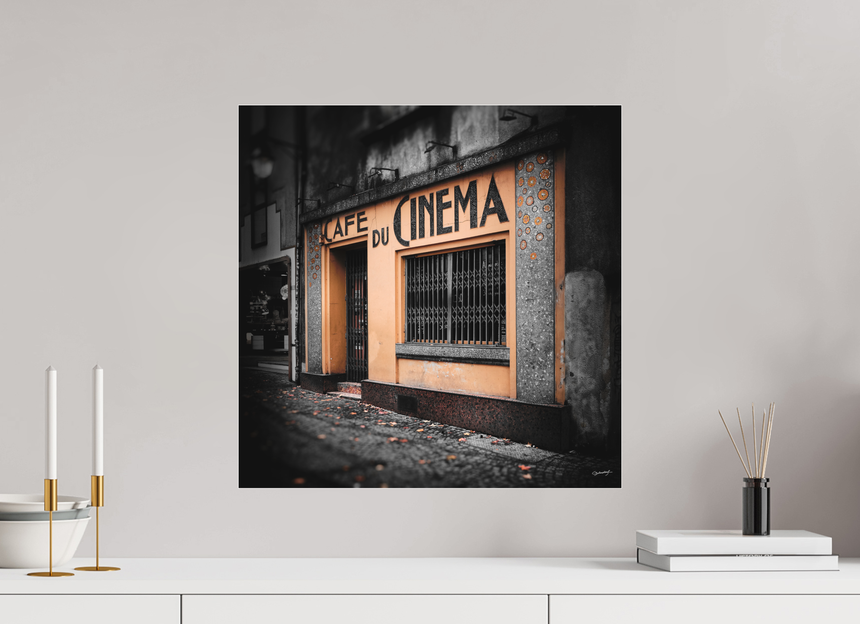 50 x 50 cm, TIRAGE PHOTO SOUS PLEXI MAT CAFÉ DU CINÉMA - Nantes