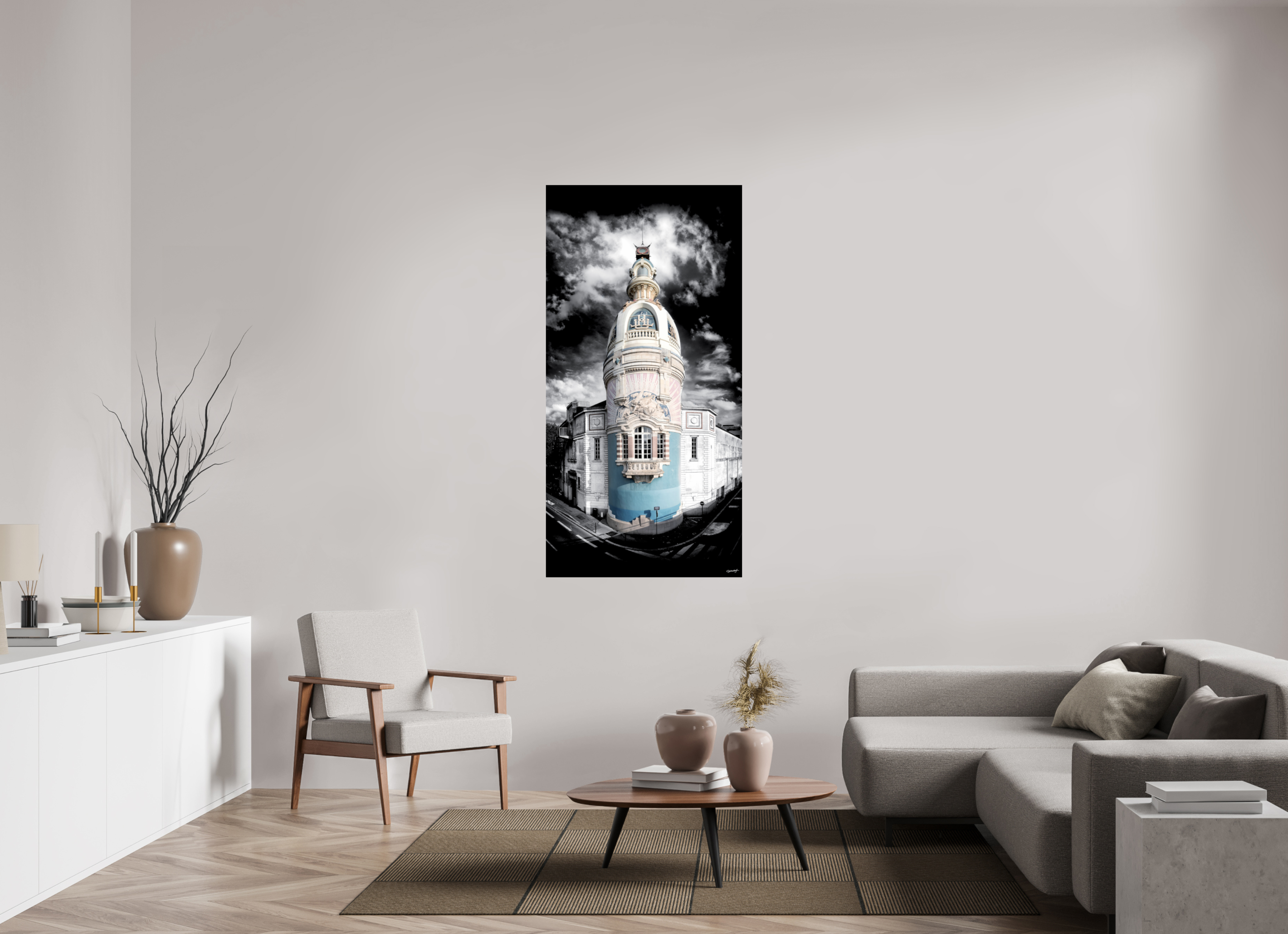 80 x 160 cm, TIRAGE PHOTO CONTRECOLLÉ SUR SUPPORT ALUMINIUM TOUR LU - Nantes