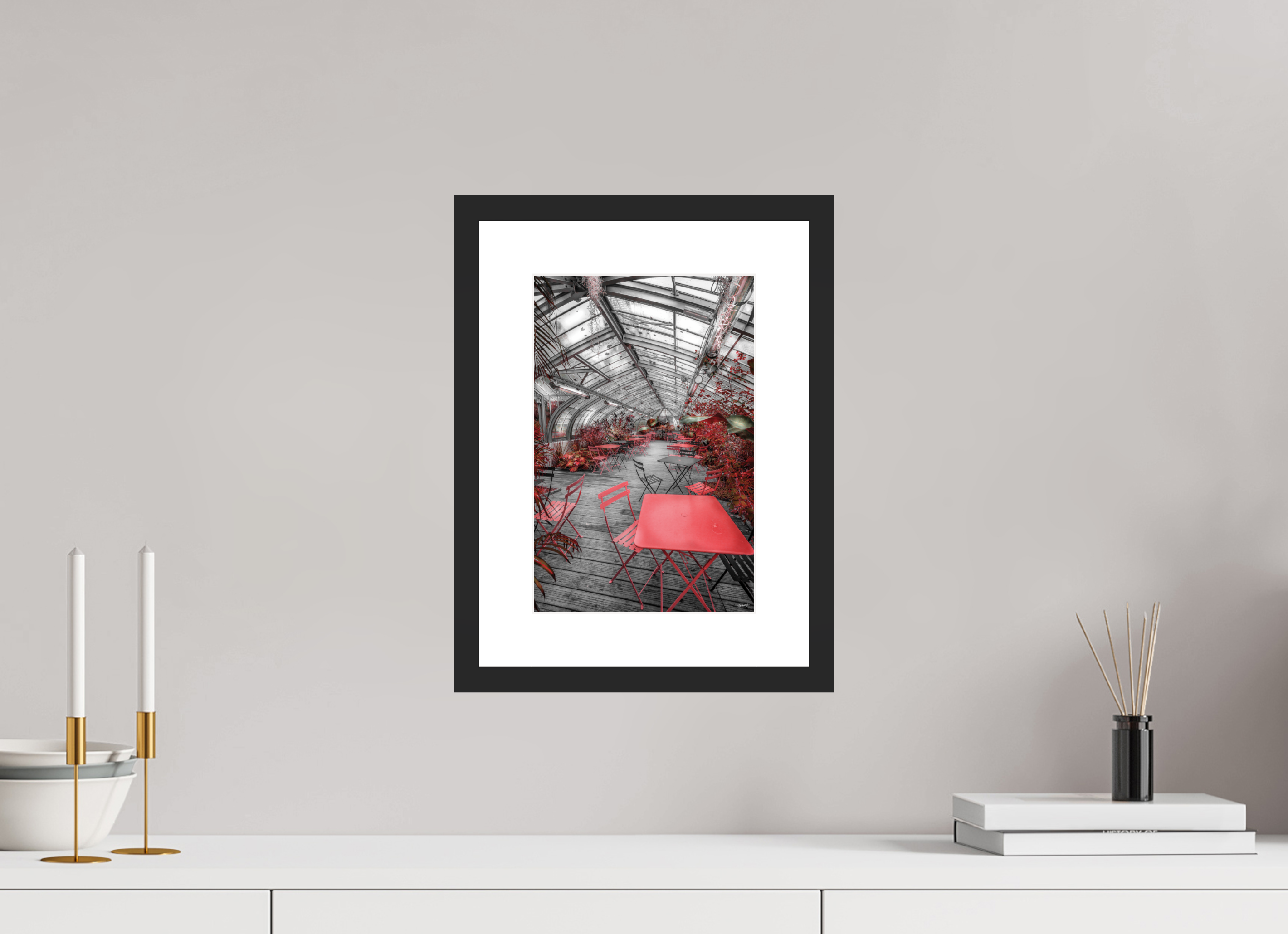 20 x 30 cm, CADRE GALERIE AVEC PASSE-PARTOUT SERRE DU JARDIN DES PLANTES- Nantes