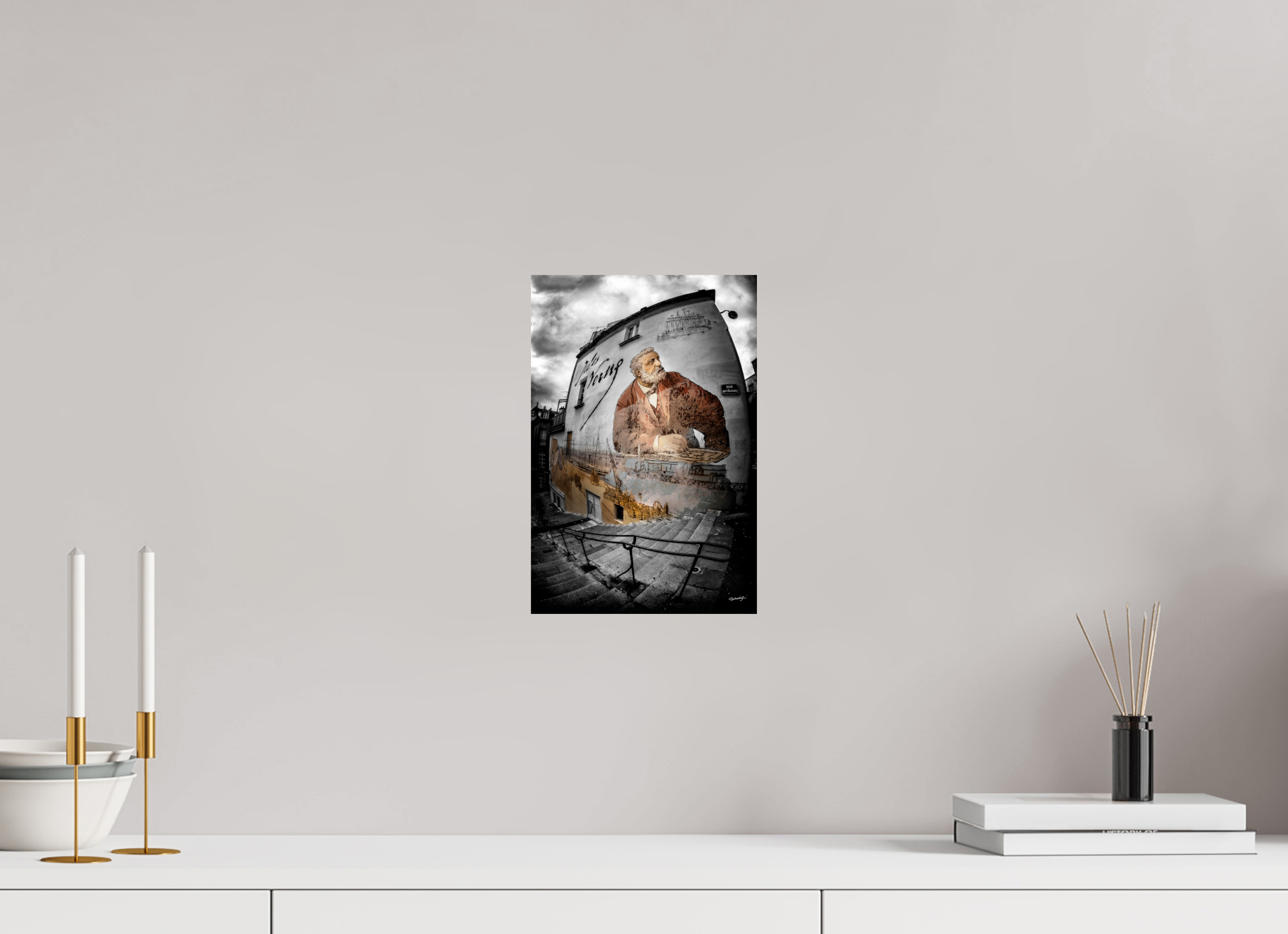 20 x 30 cm, TIRAGE PHOTO SUR FUJI CRYSTAL DP II FRESQUE JULES VERNE - Nantes