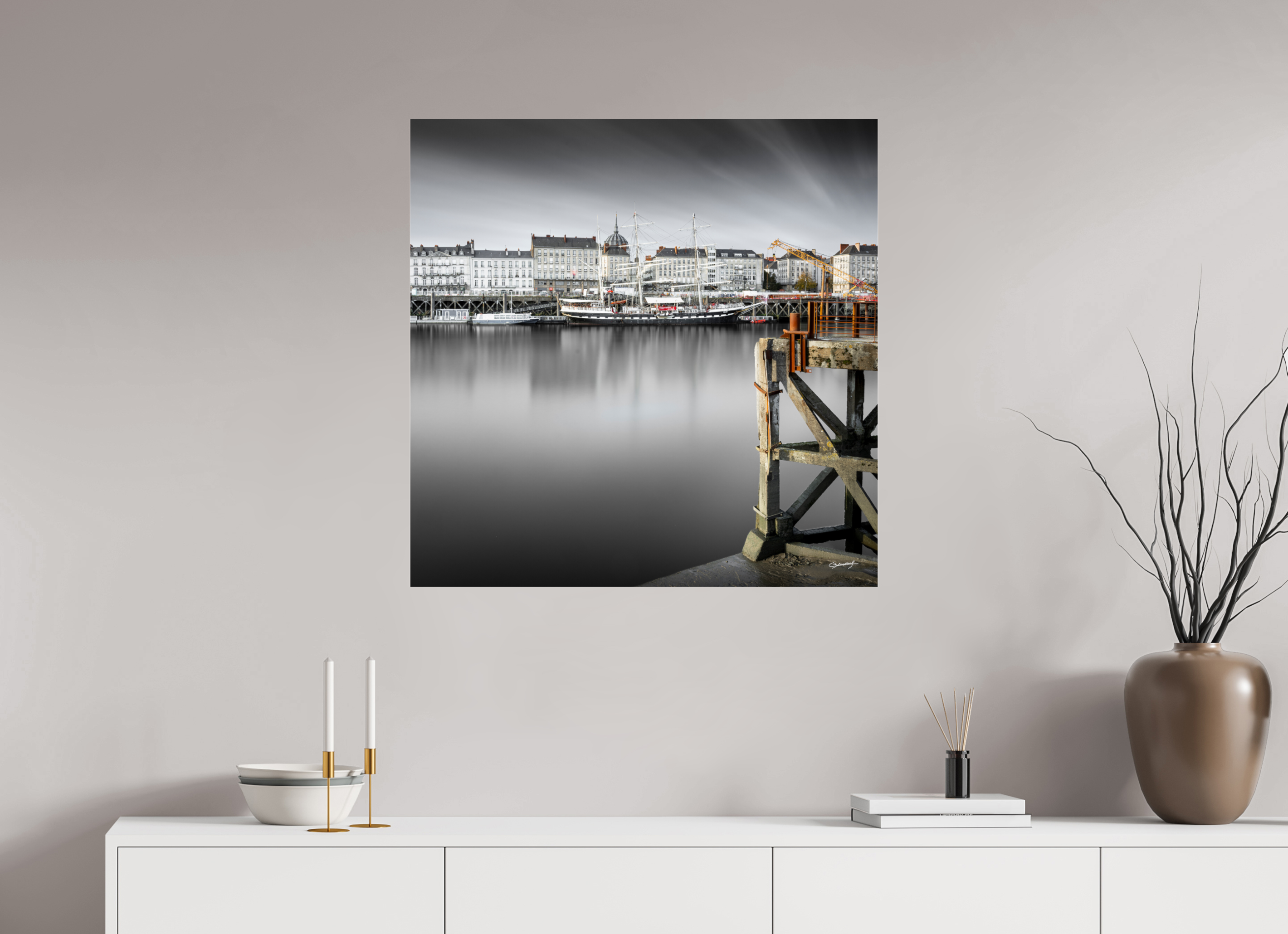80 x 80 cm, TIRAGE PHOTO SOUS PLEXI BRILLANT ESTACADE - Nantes