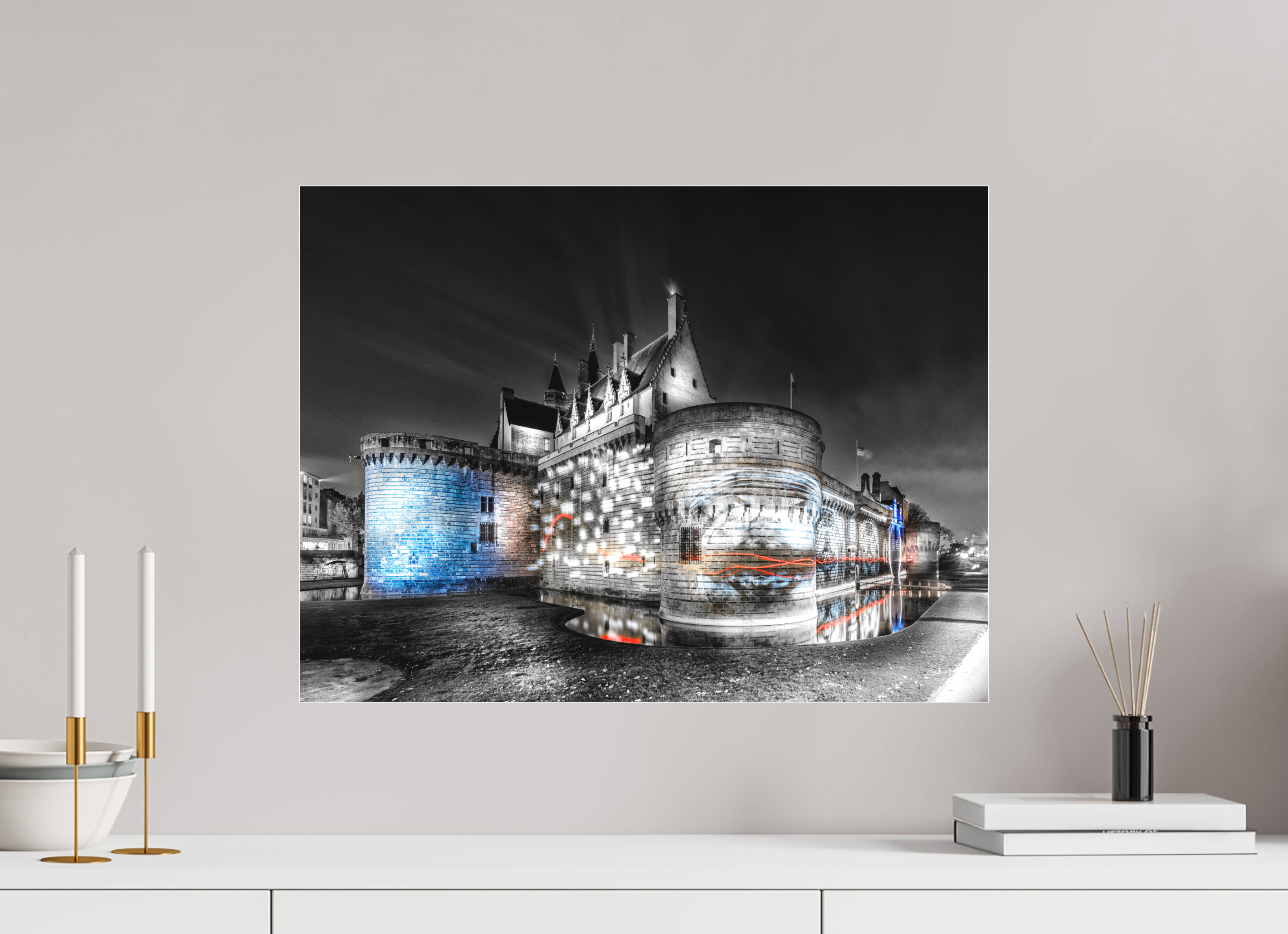 60 x 45 cm, TIRAGE PHOTO SOUS PLEXI MAT LE CHÂTEAU - Nantes