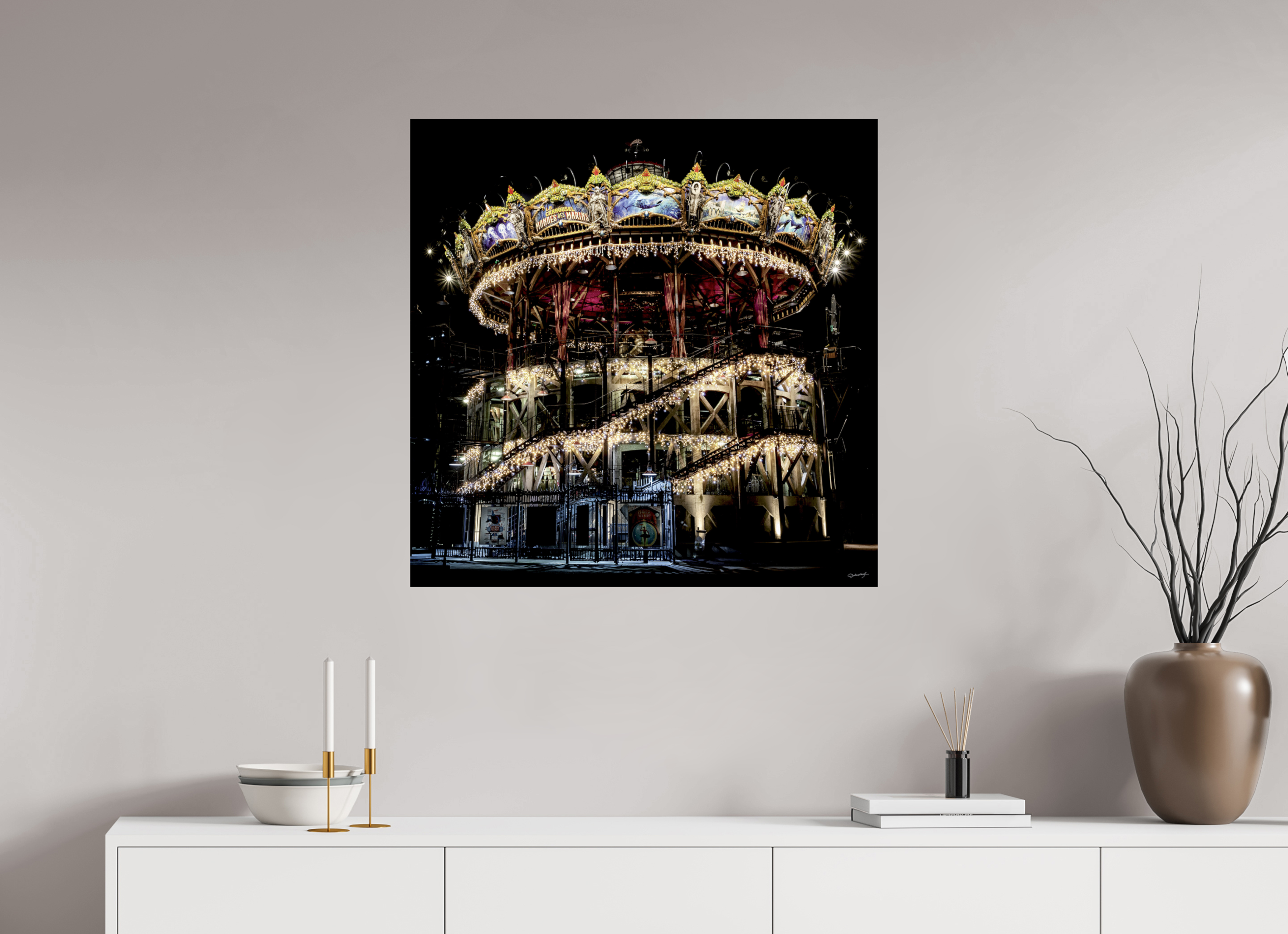 80 x 80 cm, TIRAGE PHOTO CONTRECOLLÉ SUR SUPPORT ALUMINIUM MANÈGE - Nantes