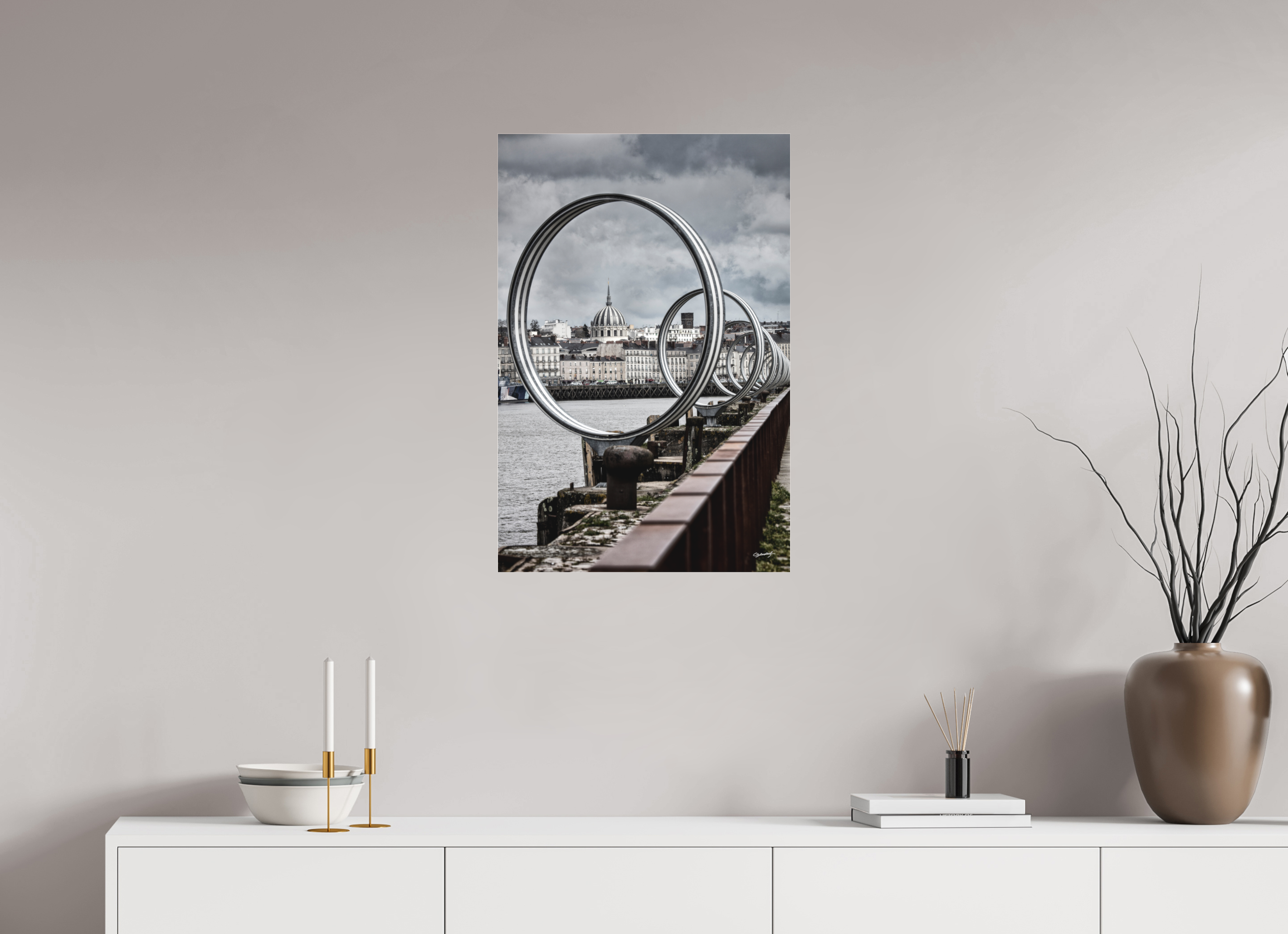 50 x 75 cm, TIRAGE PHOTO SOUS PLEXI MAT LES ANNEAUX - Nantes