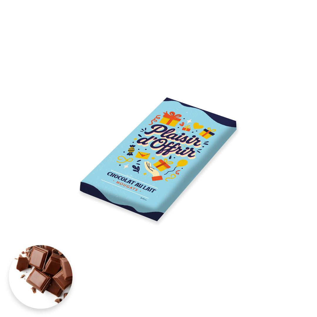 Tablette Plaisir d'offrir chocolat lait nougat