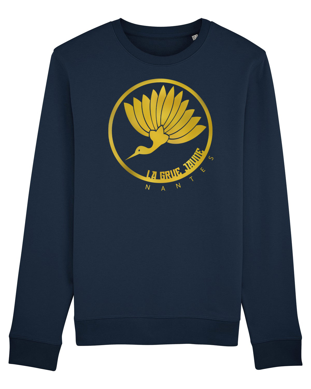 SWEAT Col Rond Oiseau Paillettes - La Grue Jaune