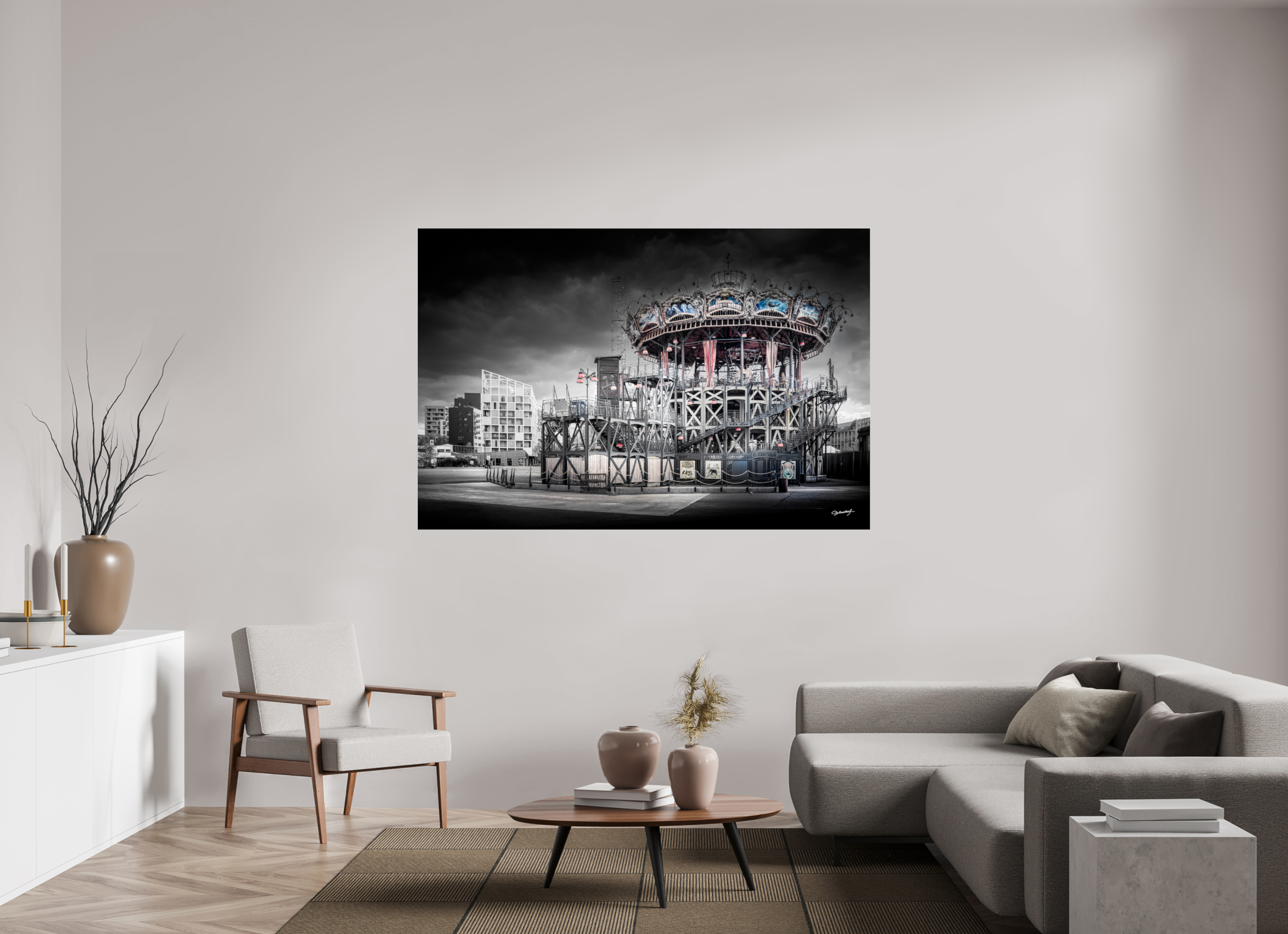 180 x 120 cm, TIRAGE PHOTO SOUS PLEXI BRILLANT MANÈGE - Nantes