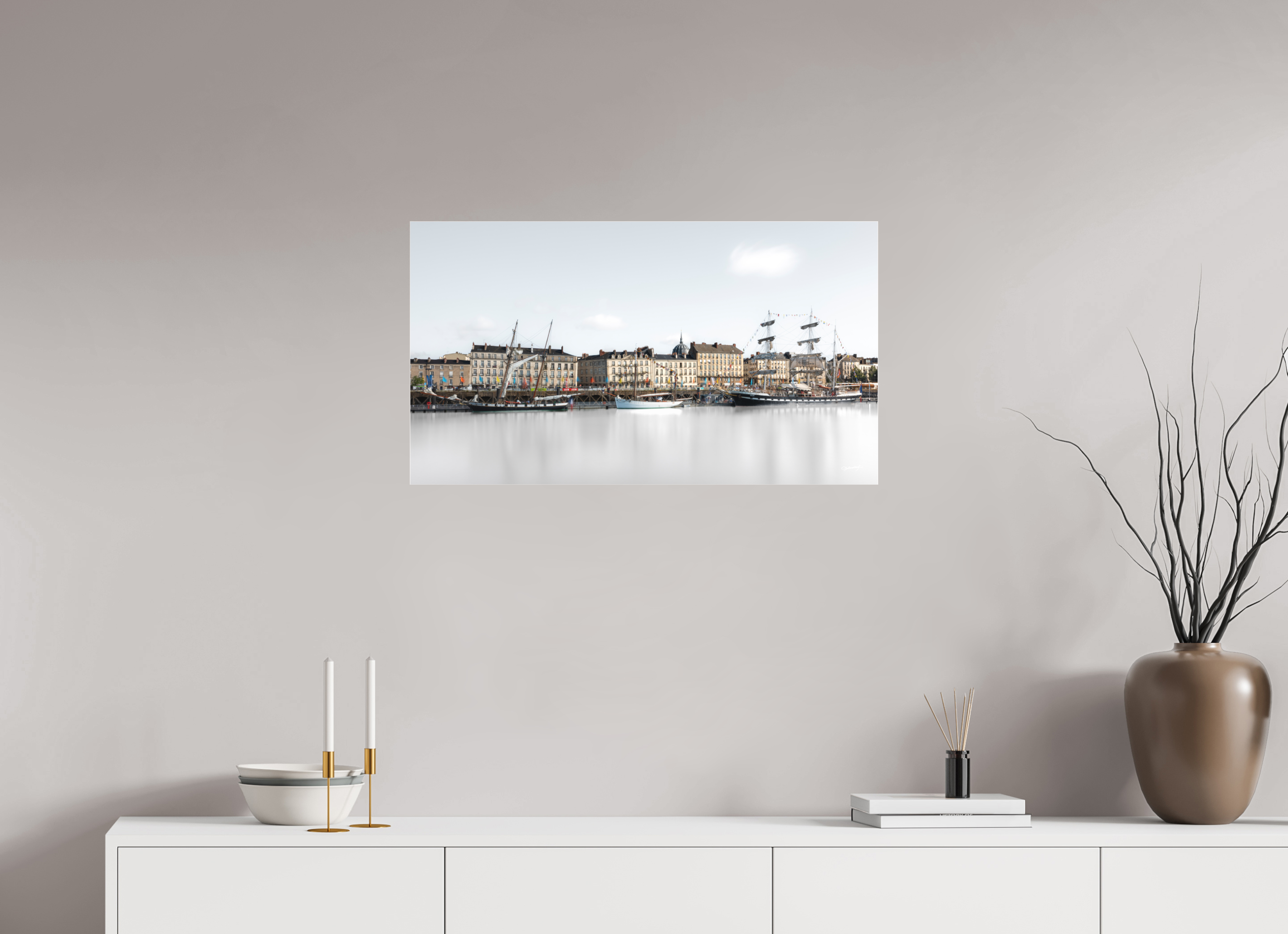 80 x 45 cm, TIRAGE PHOTO SOUS PLEXI MAT LE QUAI DE LA FOSSE - Nantes
