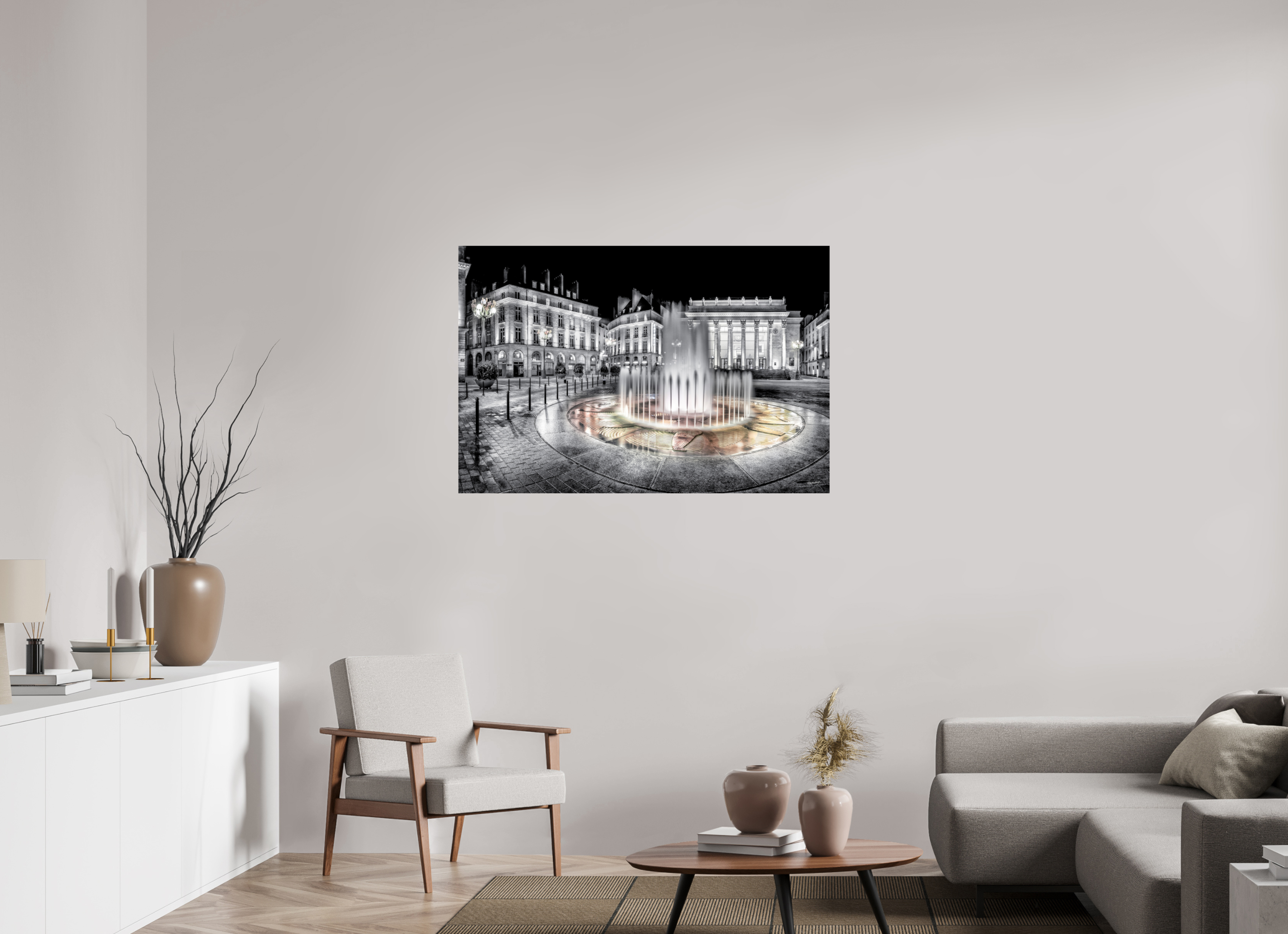 120 x 80 cm, TIRAGE PHOTO CONTRECOLLÉ SUR SUPPORT ALUMINIUM PLACE GRASLIN - Nantes
