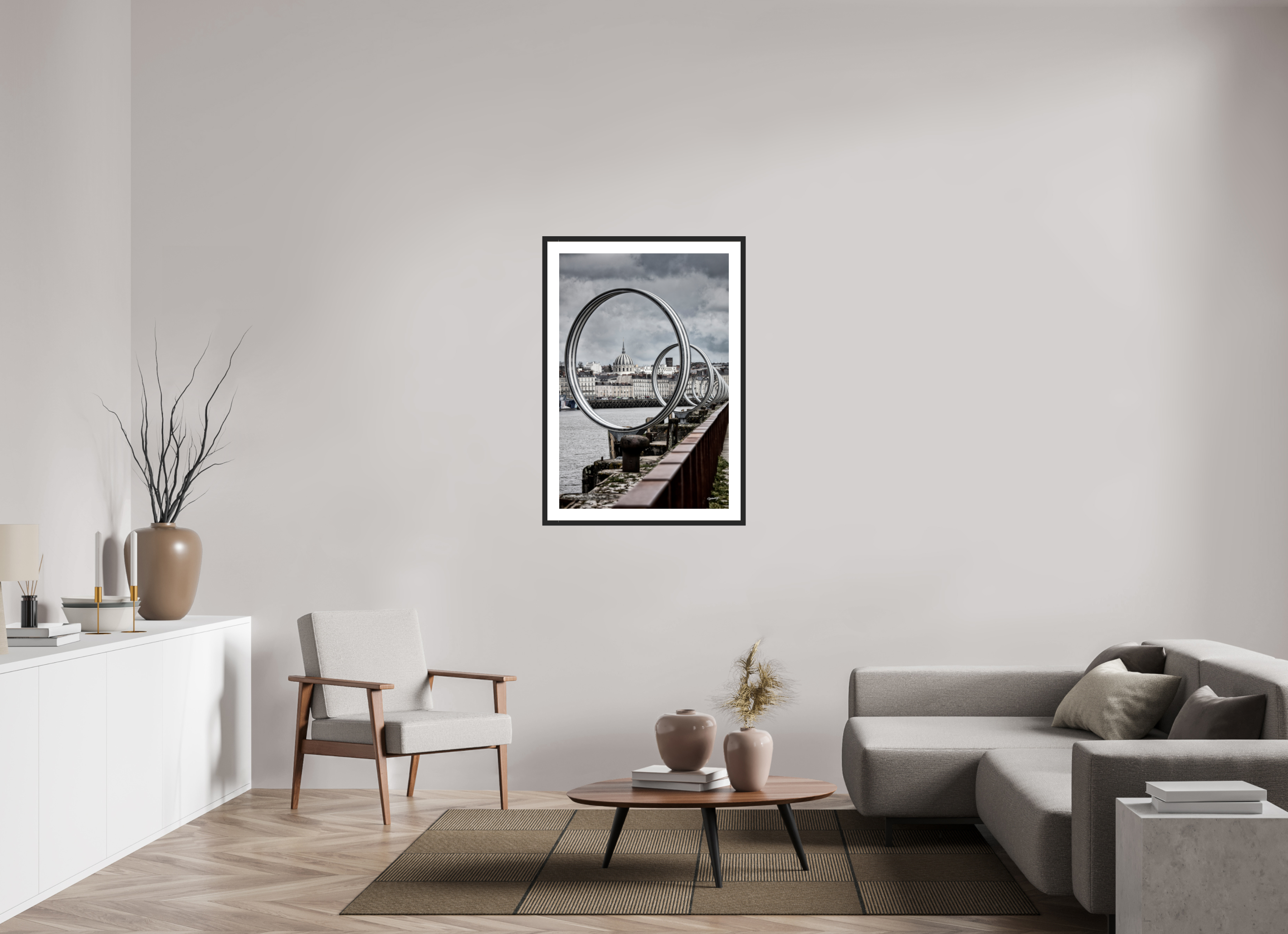 70 x 105 cm, CADRE GALERIE AVEC PASSE-PARTOUT LES ANNEAUX - Nantes